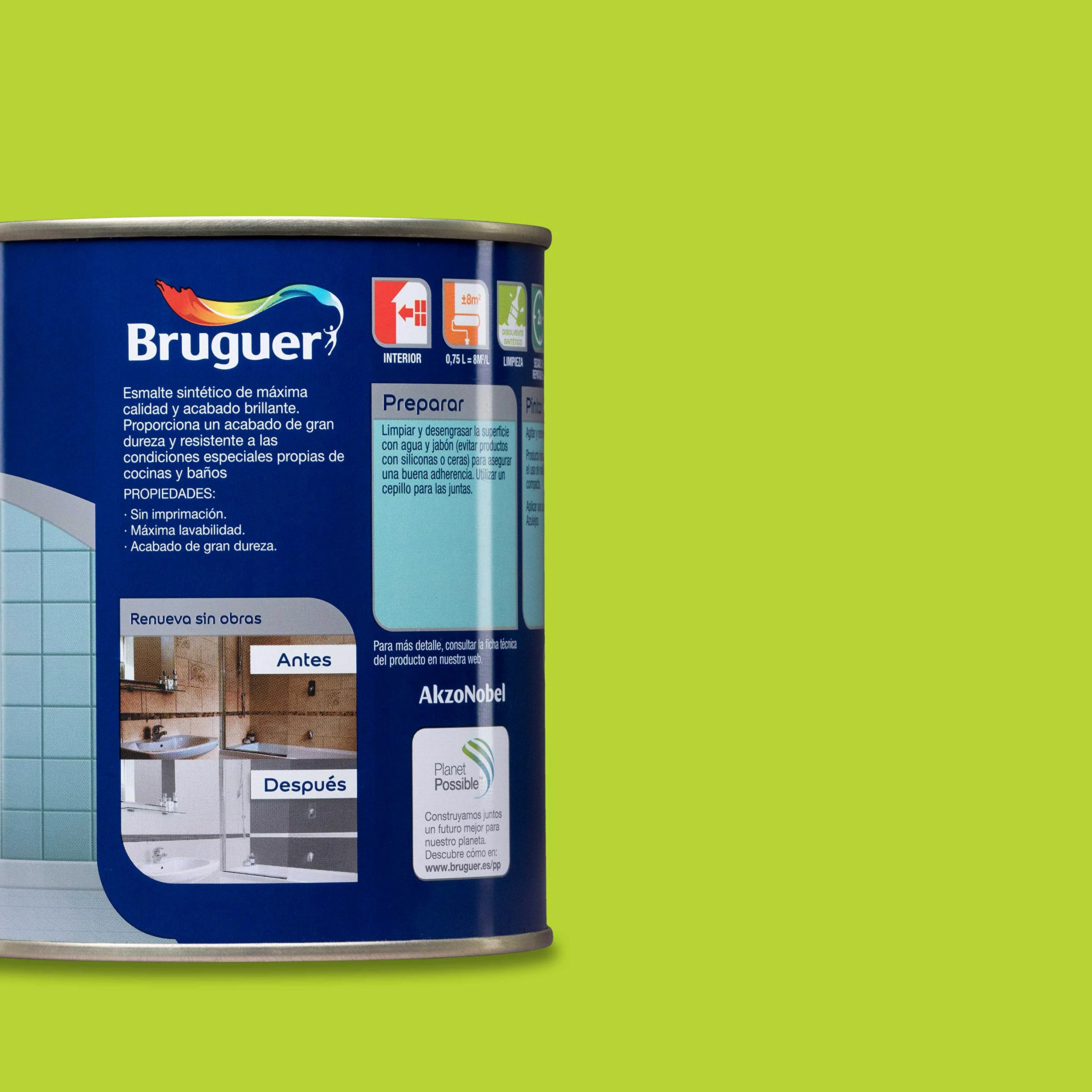 Bruguer Esmalte para Azulejos Brillante Verde Pistacho 750 ml
