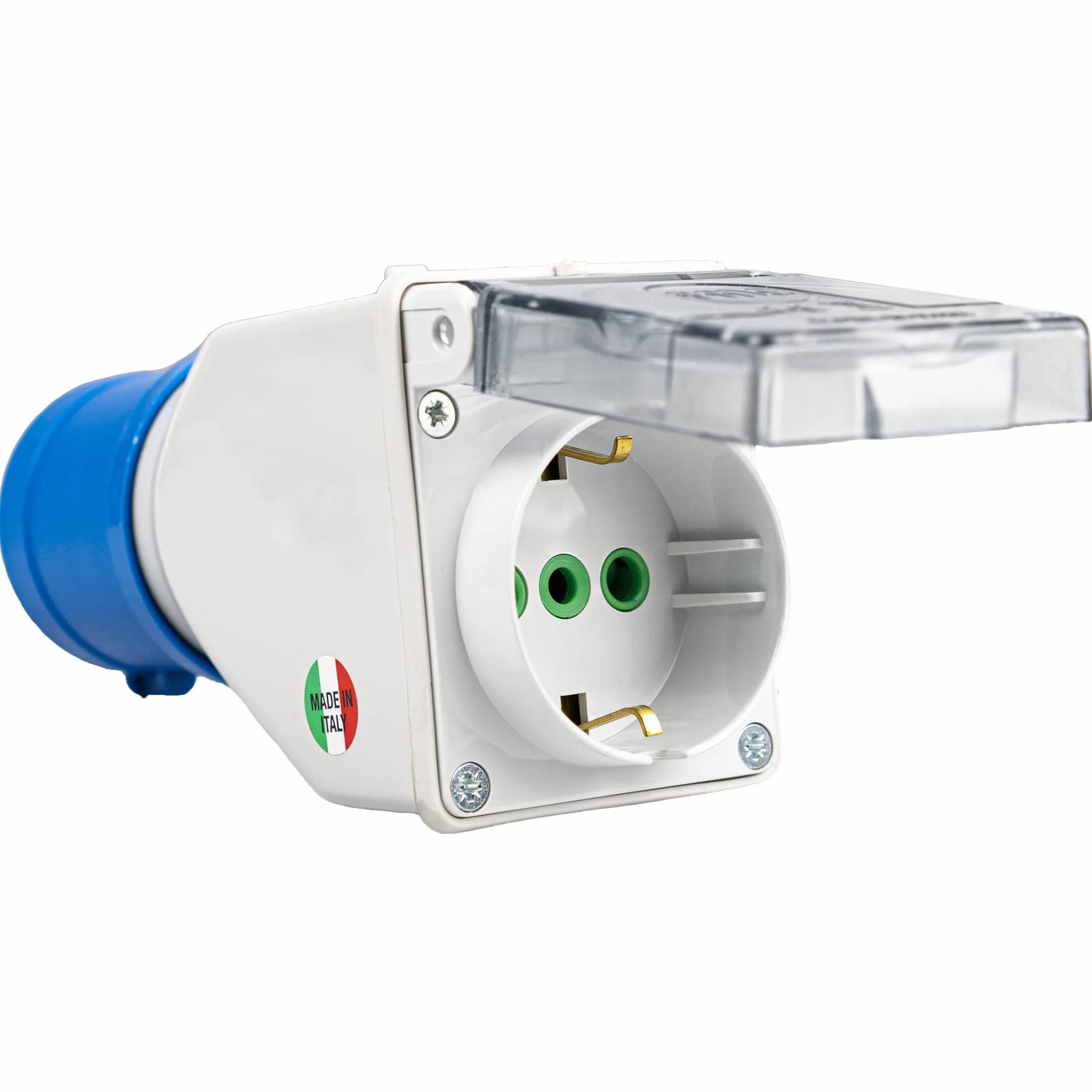 WOLFPACK LINEA PROFESIONAL Adaptador Industrial Cetac Schuko Simple 2p Con Tapa