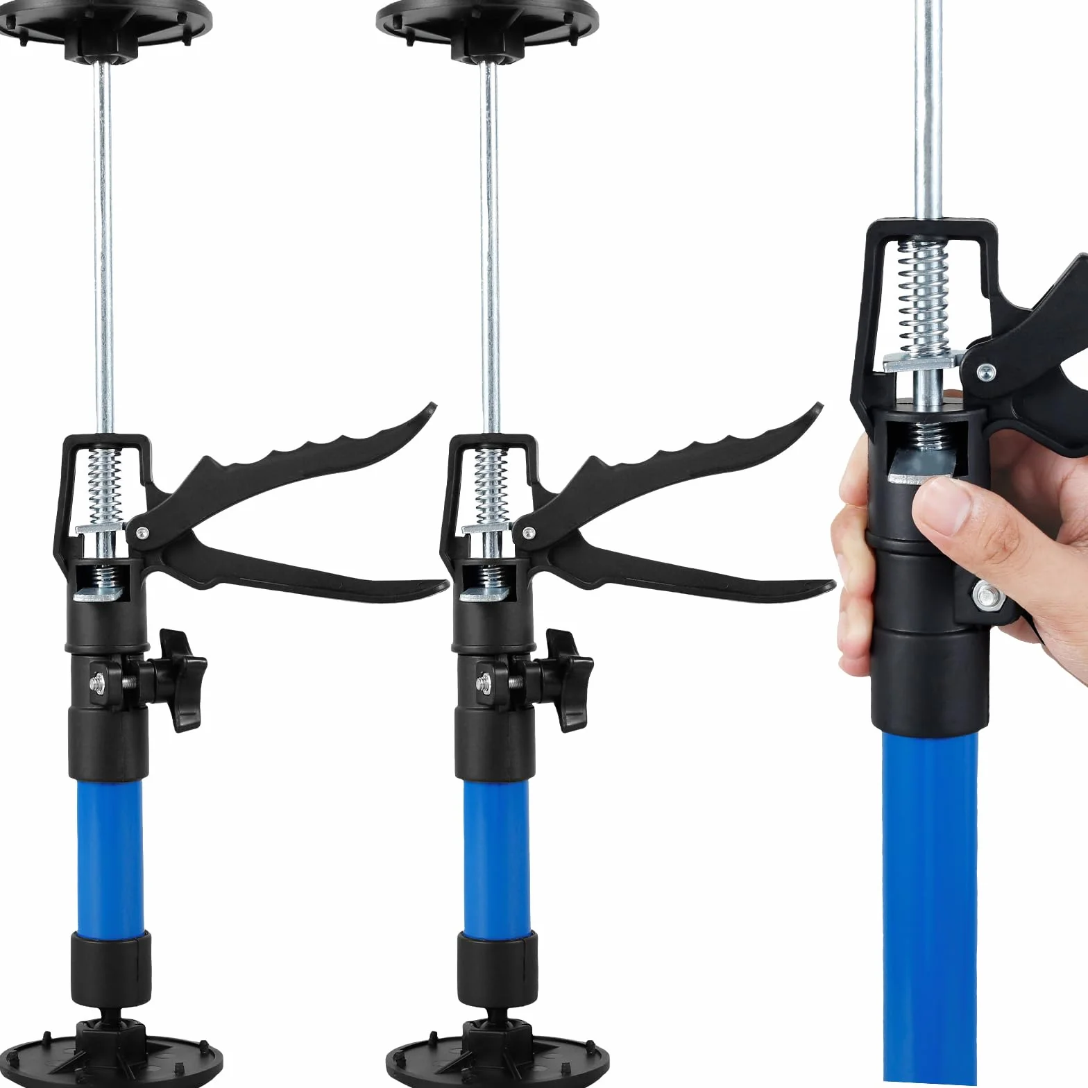 2 varillas telescópicas de soporte de 30 a 59 cm, capacidad de 40 kg, barra de soporte telescópica de aleación ajustable, barra de soporte de tercera mano, antideslizante, instalación de carpintería,
