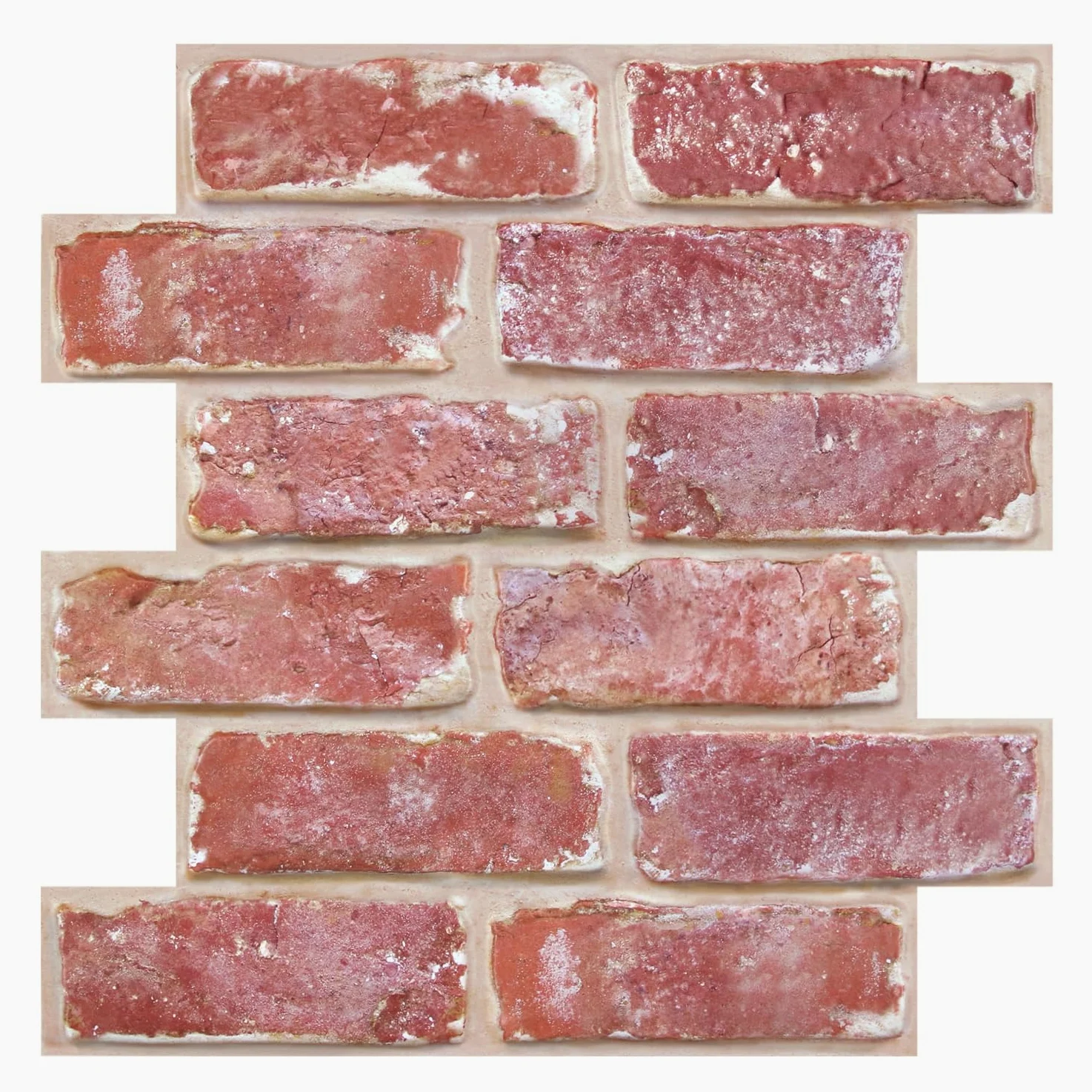 Commomy Paneles de Pared de Ladrillo 3D, Efecto Piedra, Papel Pintado Pared 3D, Autoadhesivos, PVC, 10 Piezas, 30 × 30 cm, Decoración de pared Interiores para Salón, Dormitorio, Cocina