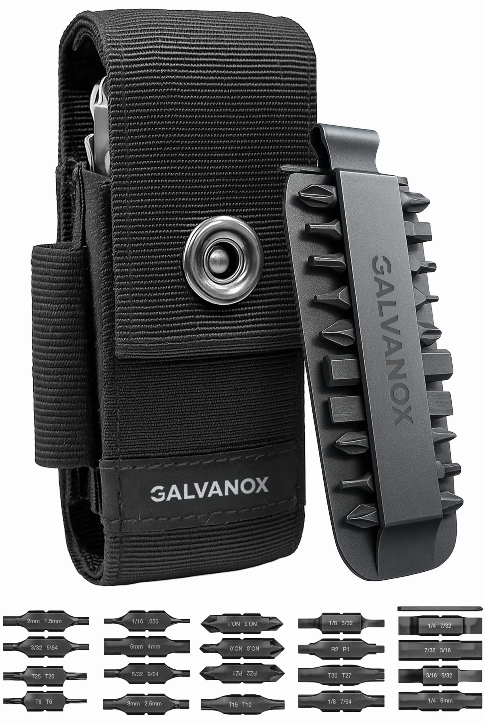 Funda de Nailon para multiherramientas Leatherman con 21 puntas de destornillador y soporte de cinturón