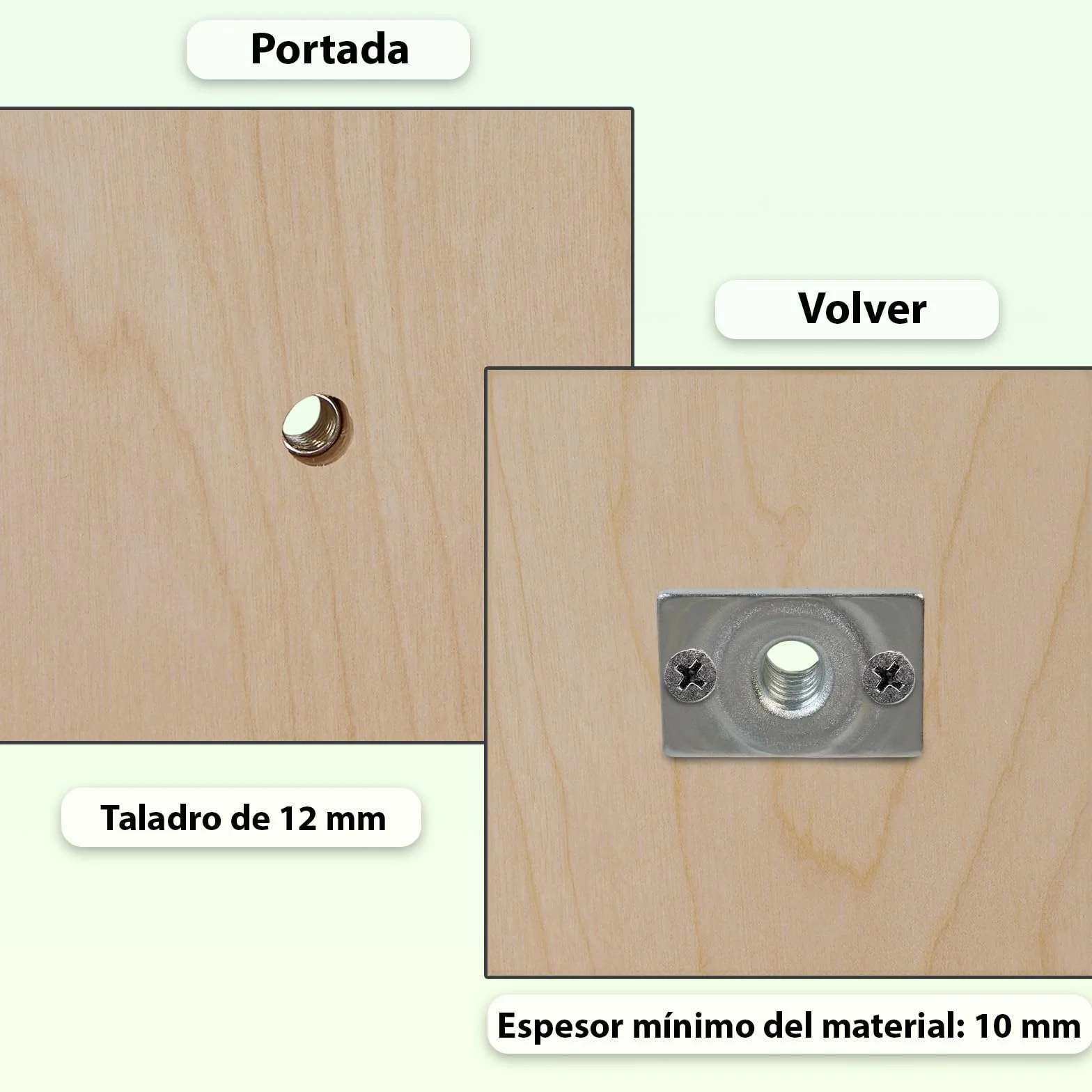 ALPIDEX 100 Tuercas en T M10 para Atornillar, Base Rectangular Galvanizadas DIN EN 12572-2 para Rocódromo, Presas y Muebles