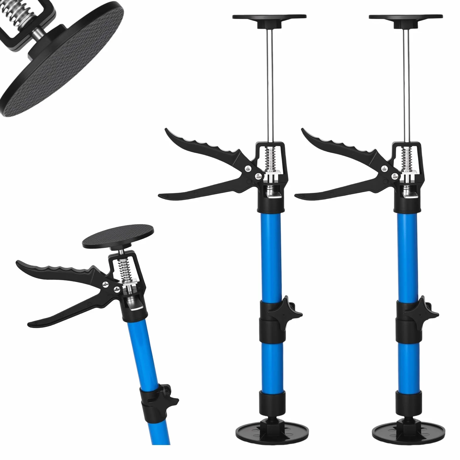 2 piezas de puntal de techo ajustable en altura 30-59cm, puntal de montaje telescópico, puntal metálico con capacidad de carga de 40kg, puntal de construcción, tensor de marco para renovación