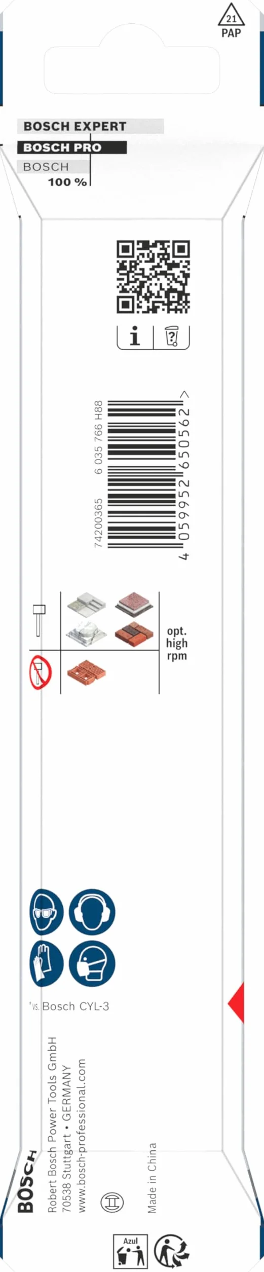 Bosch 1 broca PRO HEX-5 (para piedra dura, hormigón, diámetro de 16,00 mm, taladro eléctrico, destornillador)