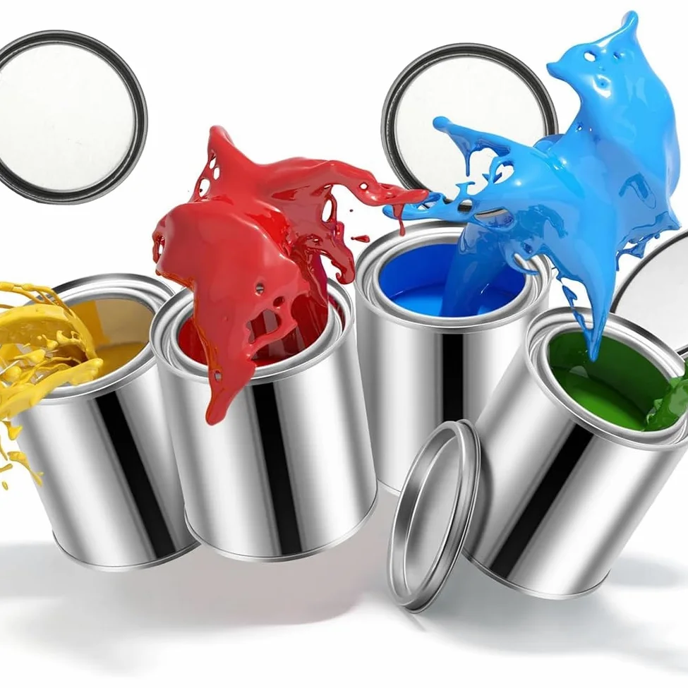 Paquete de 16 latas de pintura de metal vacías sin forro de 0.84 pintas con tapas, latas de pintura pequeñas, cubos de pintura multiusos