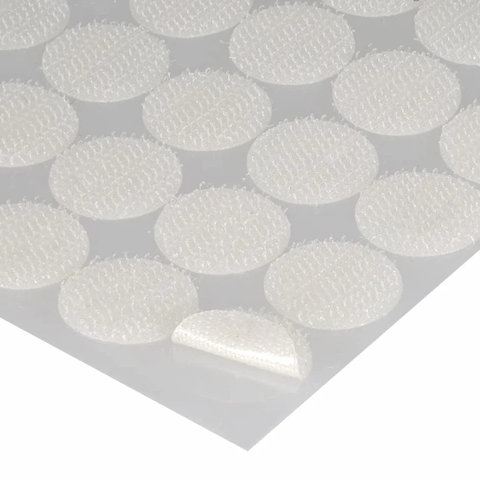 300 Piezas de Puntos Redondos blancos de 20mm, Pegatinas Redondas, 150 Pares de Gancho y Bucle Autoadhesivos, doble cara, para bricolaje, manualidades, uso escolar y doméstico