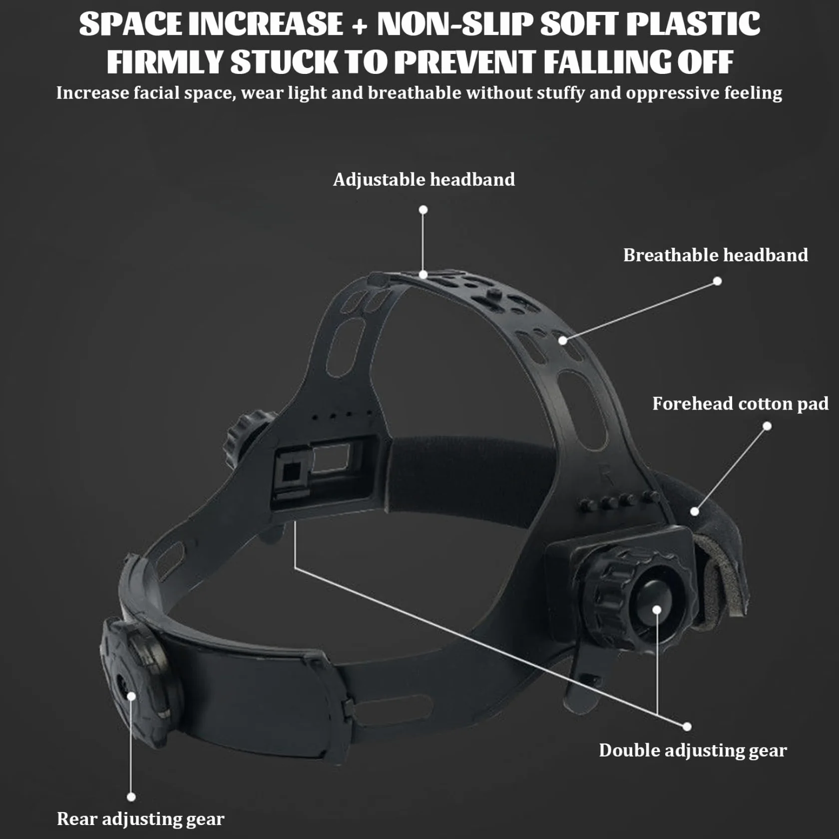 Casco de Soldadura con oscurecimiento automático, máscara de Soldadura LCD con energía Solar y Linterna Frontal, Capucha de Transpirable, Ajustable y Resistente al Calor con diseño Gira