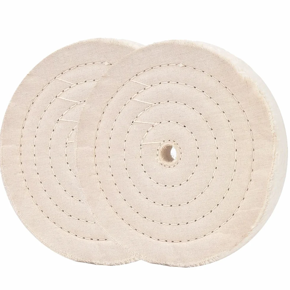 200mm (70 capas) Disco de pulido espiral cosido con orificio de 16mm para herramientas de lijado de mesa, 2 piezas de disco de pulido para lijadora de ángulo