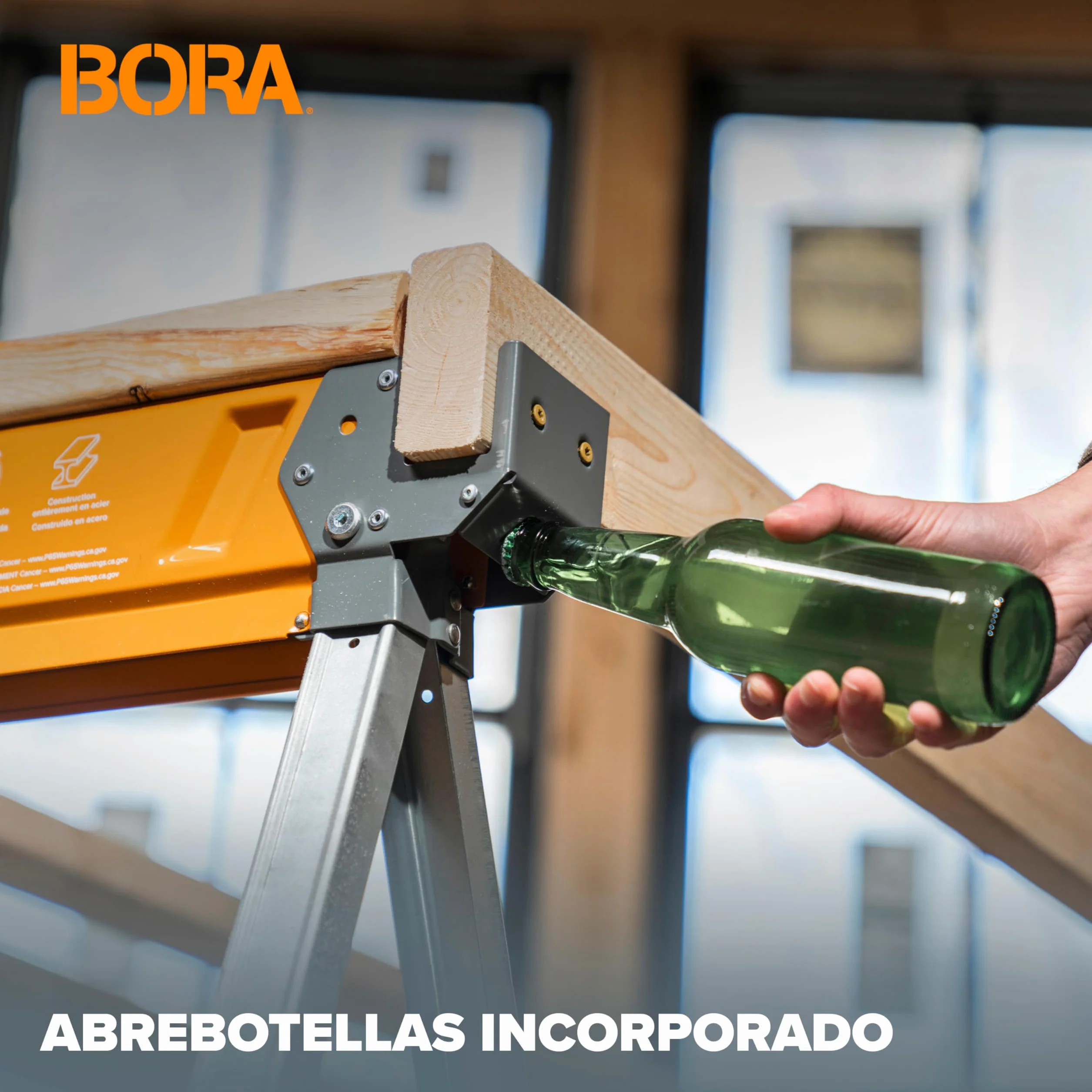 Bora Workhorse XT Juego de 2 Caballetes de Sierra Plegables Altura Ajustable Resistentes para Contratistas
