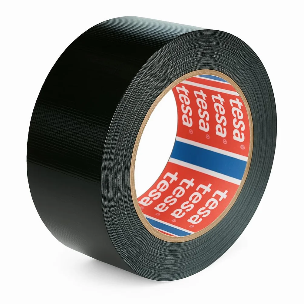 Dpm tapes - Tesa 4615, Cinta Americana de Tela Profesional Universal para Reparaciones, Fijación, Embalaje, Marcado y Sellado, Interior/Exterior, Negro (50 mm x 50 m)