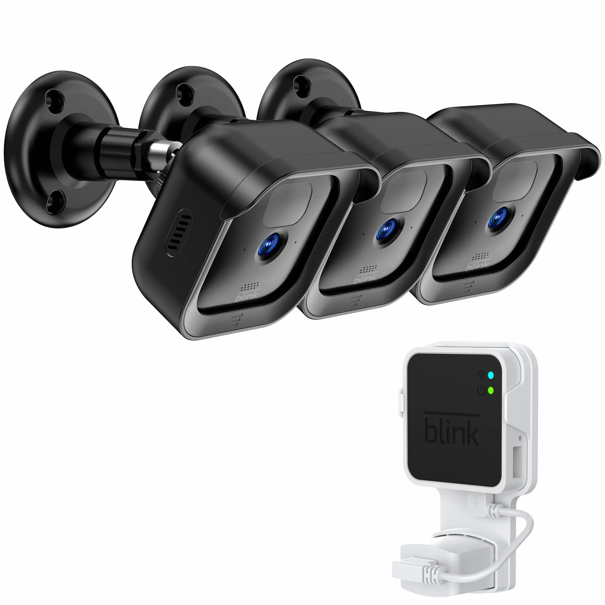 PlusAcc Soporte para Blink Cámara Outdoor - Soporte de Pared Ajustable con Funda para Cámara Blink Outdoor 4 y Outdoor 2K+ y Cámara de Seguridad Blink Indoor (3 uds)