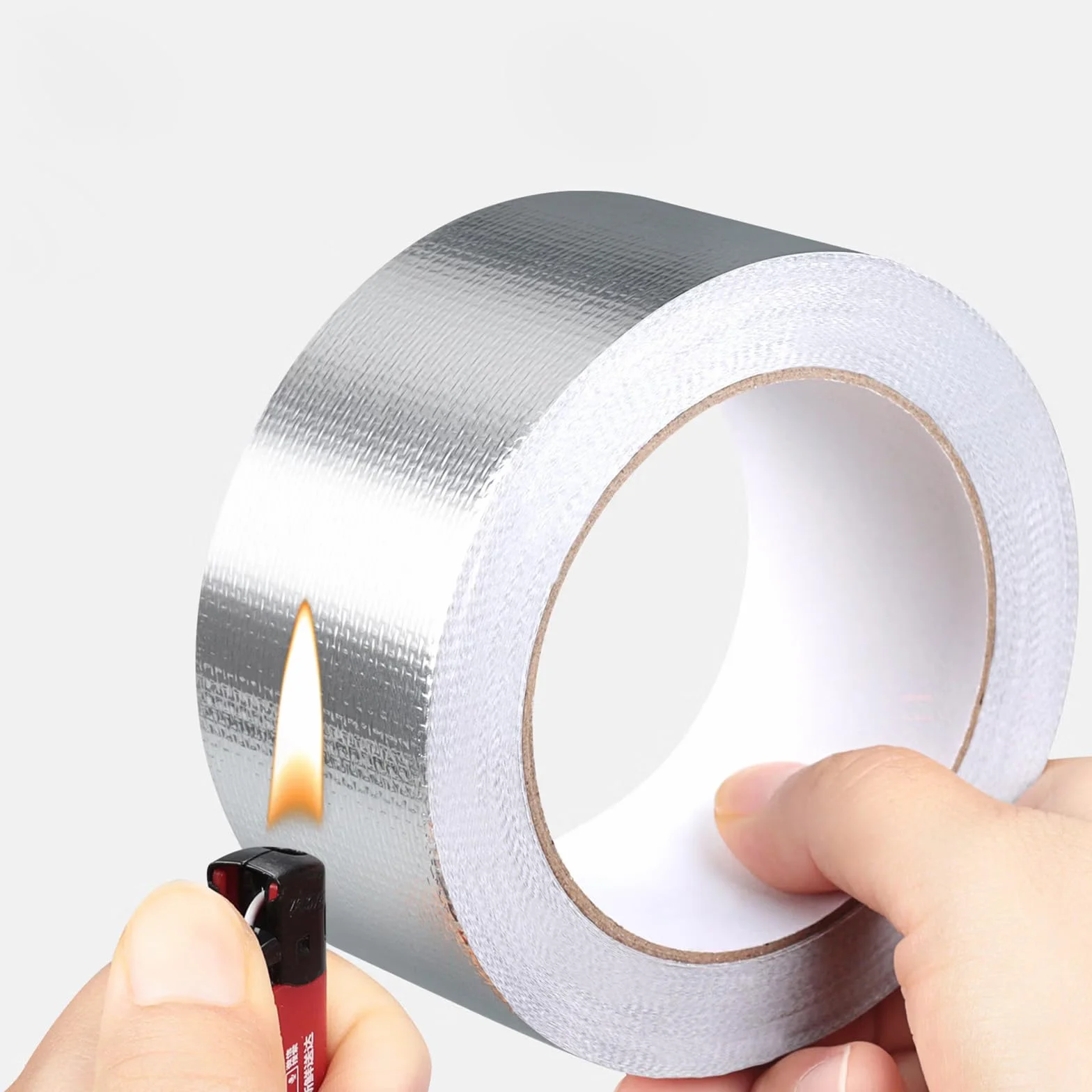 Cinta de Aluminio Adhesiva Resistente al Calor (2 Rollos x 25m) – Cinta Alu Reforzada con Fibra de Vidrio para Calefacción, Tubos, Coche, HVAC y Sellado – Papel de Aluminio Plata 50m