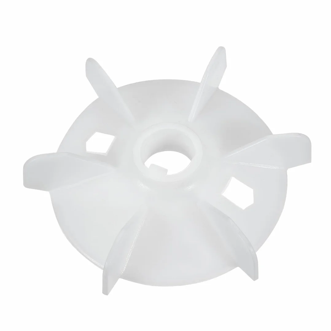 sourcing map 1Pcs 130 * 24mm Reemplazo de eje redondo Plástico blanco 6 Impulsor Paleta de ventilador del motor