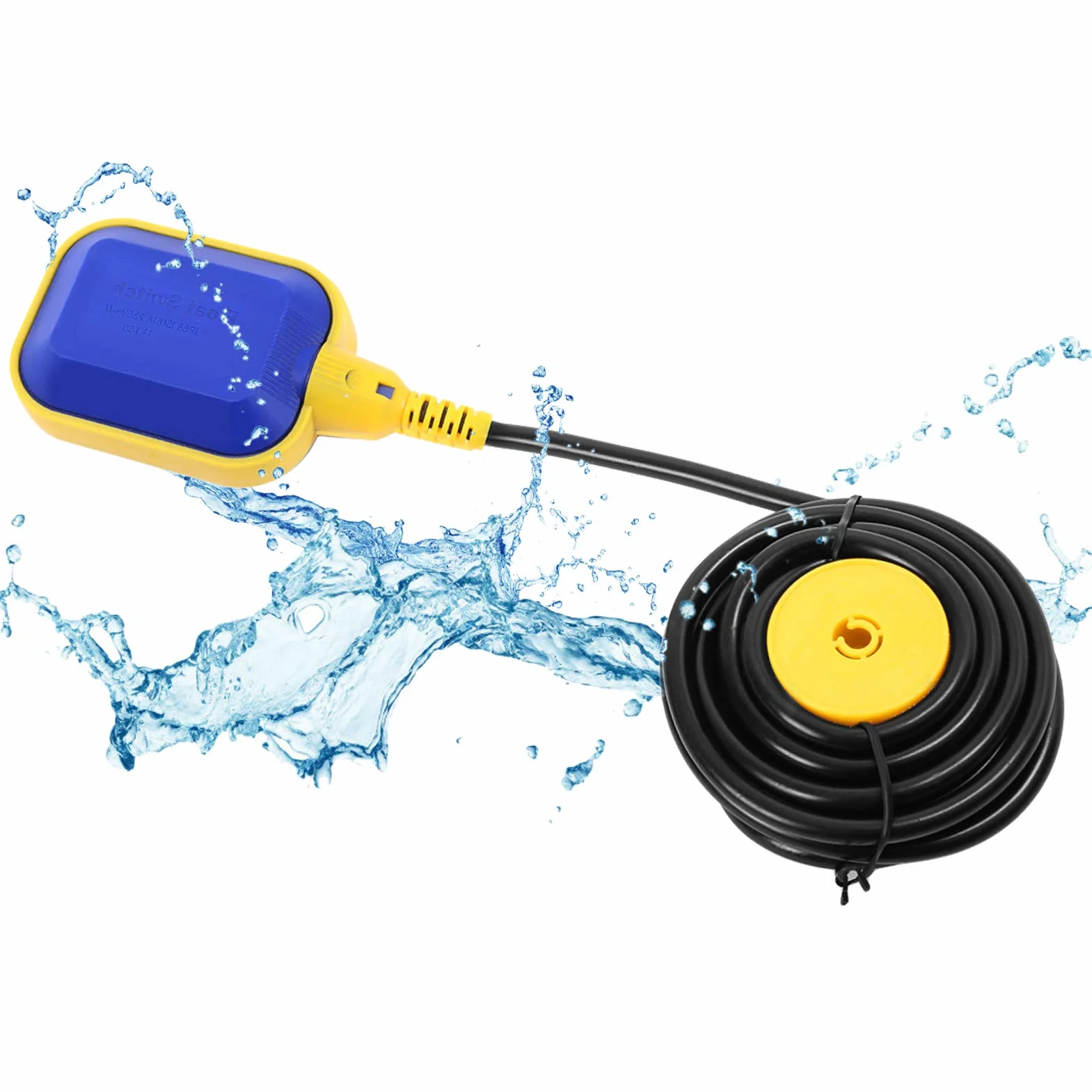 Interruptor de flotador para bomba, interruptor de nivel de agua flotante con cable de 10 m controlador de nivel de agua interruptor de flotador para buceo con tanque de agua 250 V 15 A