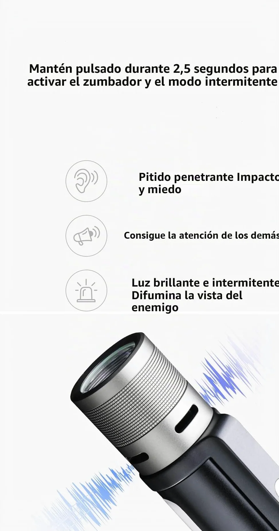 MIJIA NexTool - Linterna con zoom 6 en 1 para exteriores, portátil modo normal y de alarma fuente de luz dual mango giratorio de 360 ​​grados (negro)