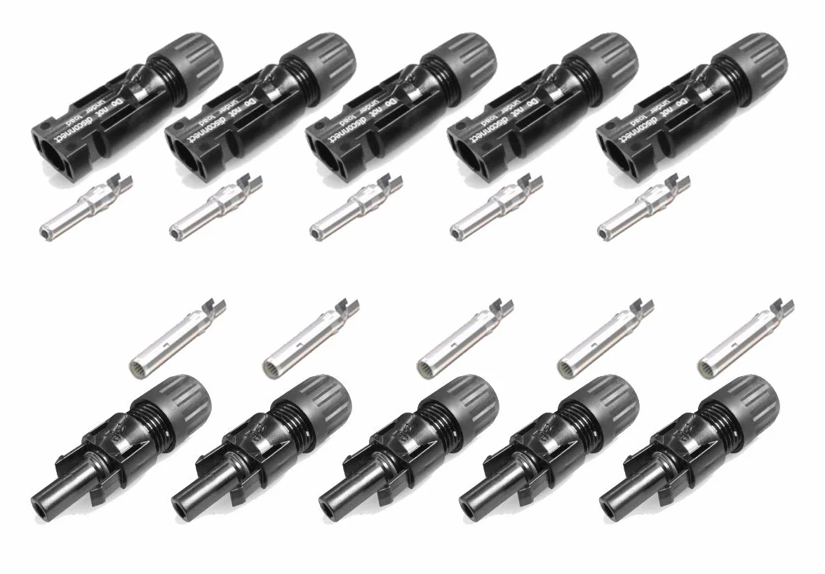Stäubli 5 Pares de Conectores MC4 Hembra + Macho 4-6 mm² Tipo 4 PV-KBT4/6I 5 Pares 4 mm² – 6 mm²