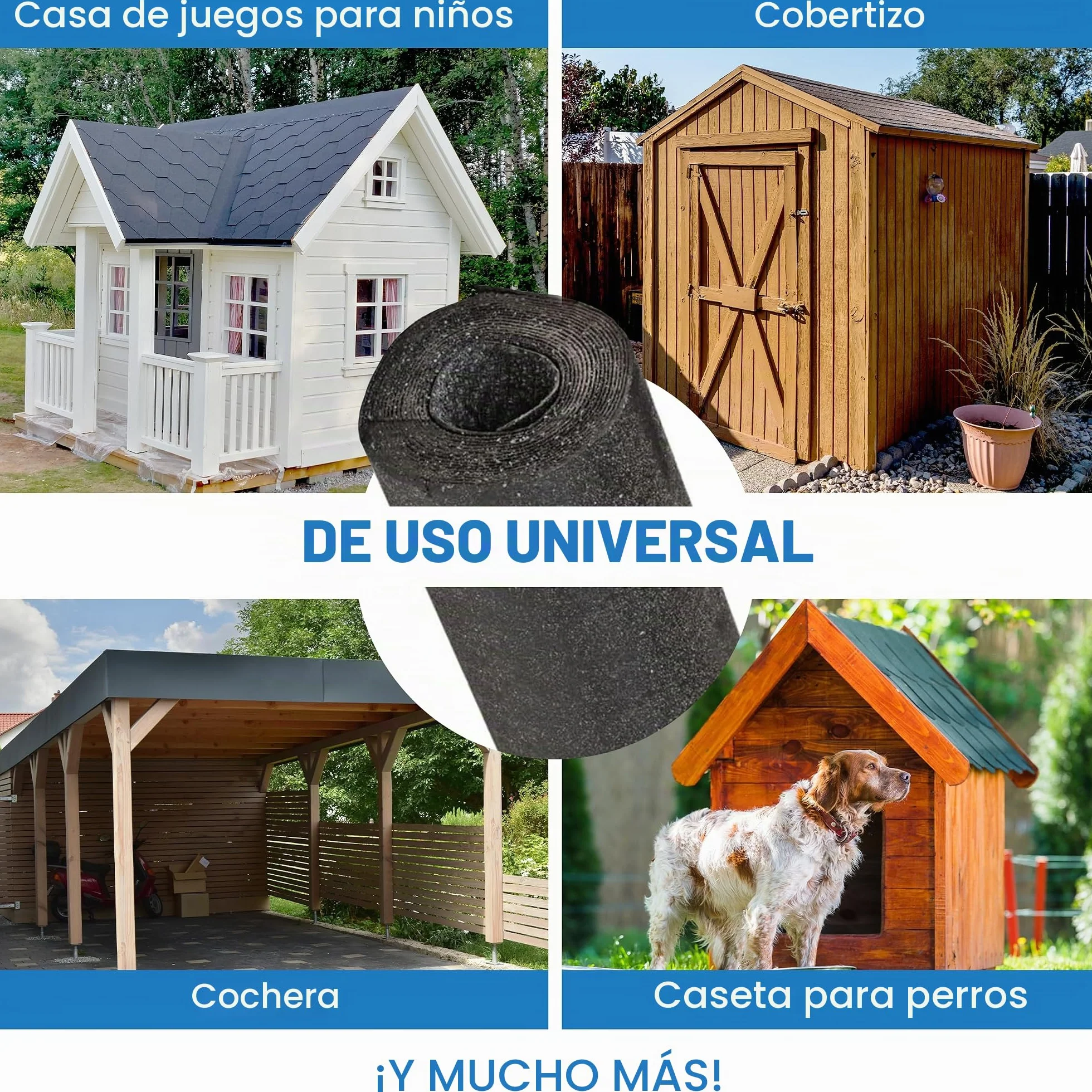 GARTENPIRAT Rollo con 5,0 m² de Tela asfáltica arenosa para techos Color Negro