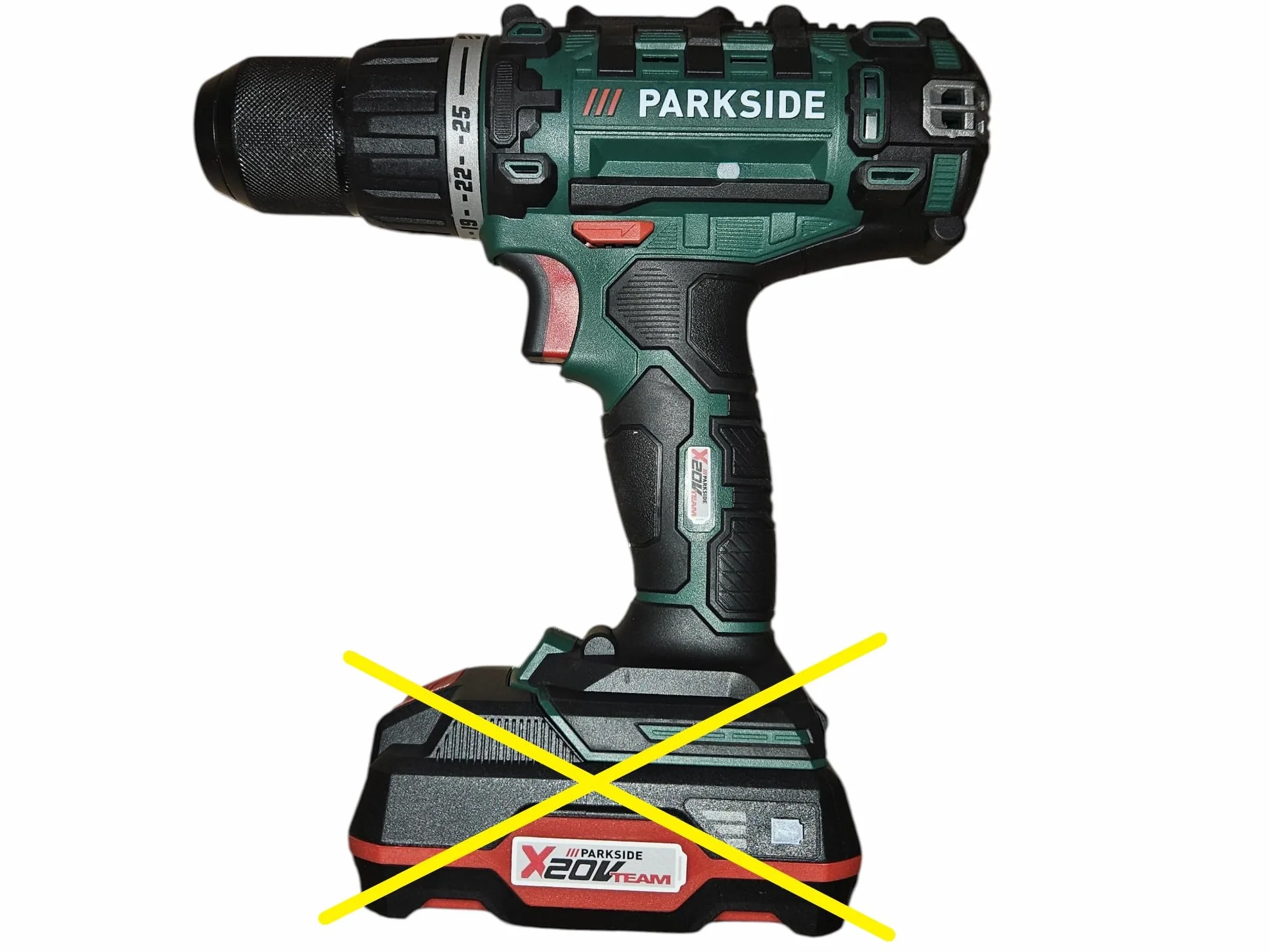 Taladro inalámbrico Parkside PABS 20- Li X20V en maletín de transporte (sin batería ni cargador)