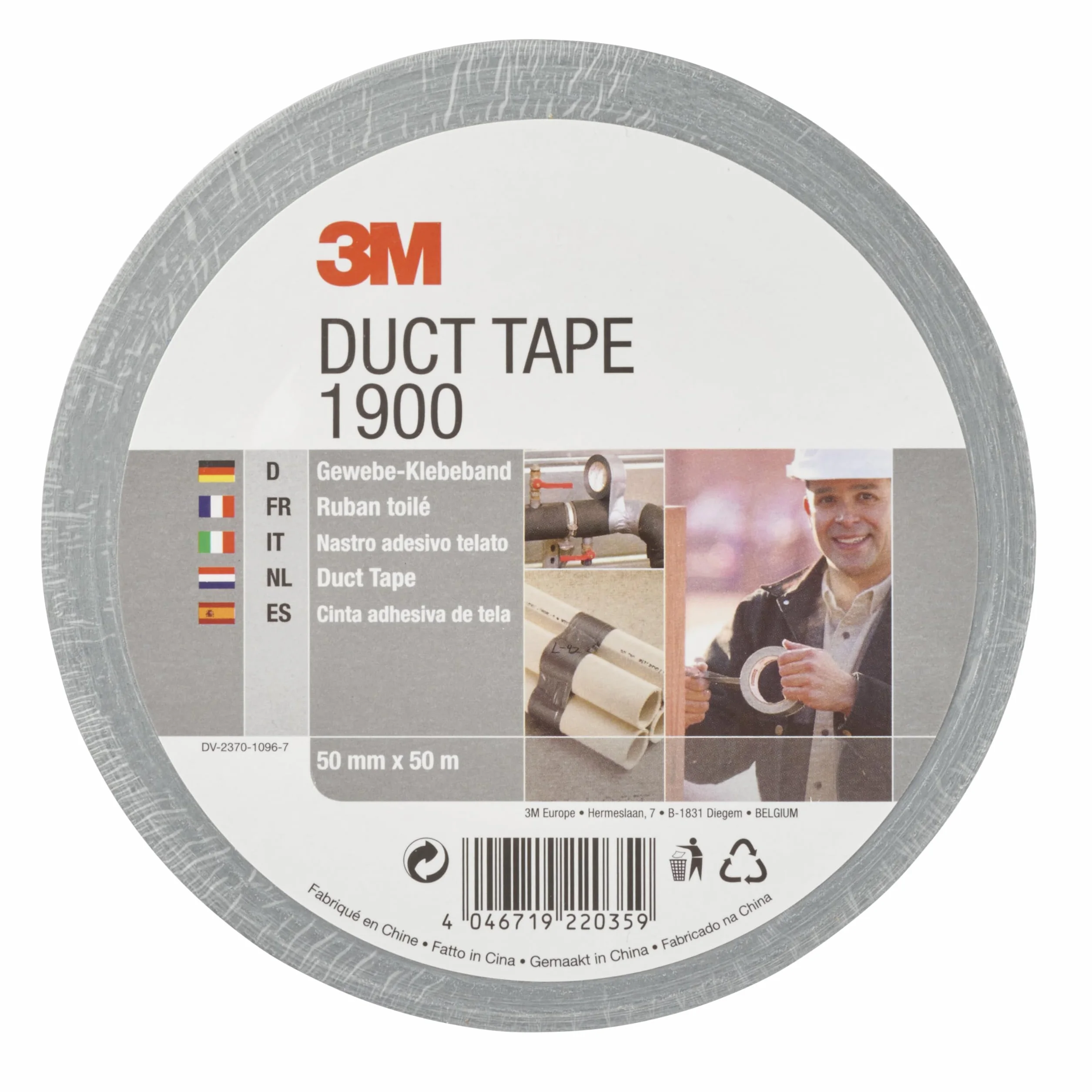 3M Cinta Amer.1900P50, Plata, 50 mm