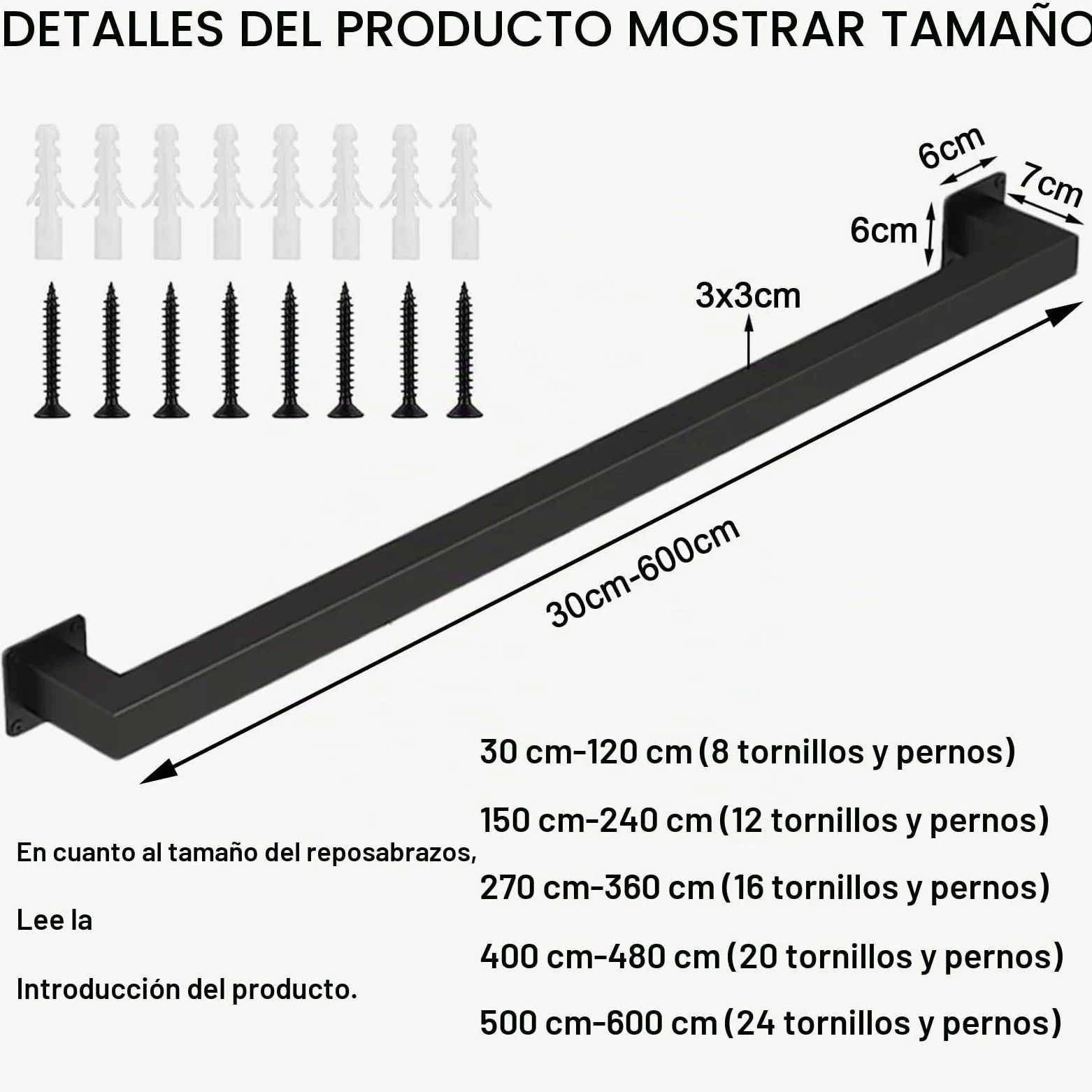 30cm Pasamanos de Escalera de Hierro Forjado para Interiores y Exteriores, Poste de Apoyo para barandillas de escaleras para niños Mayores, reposabrazos Antideslizante