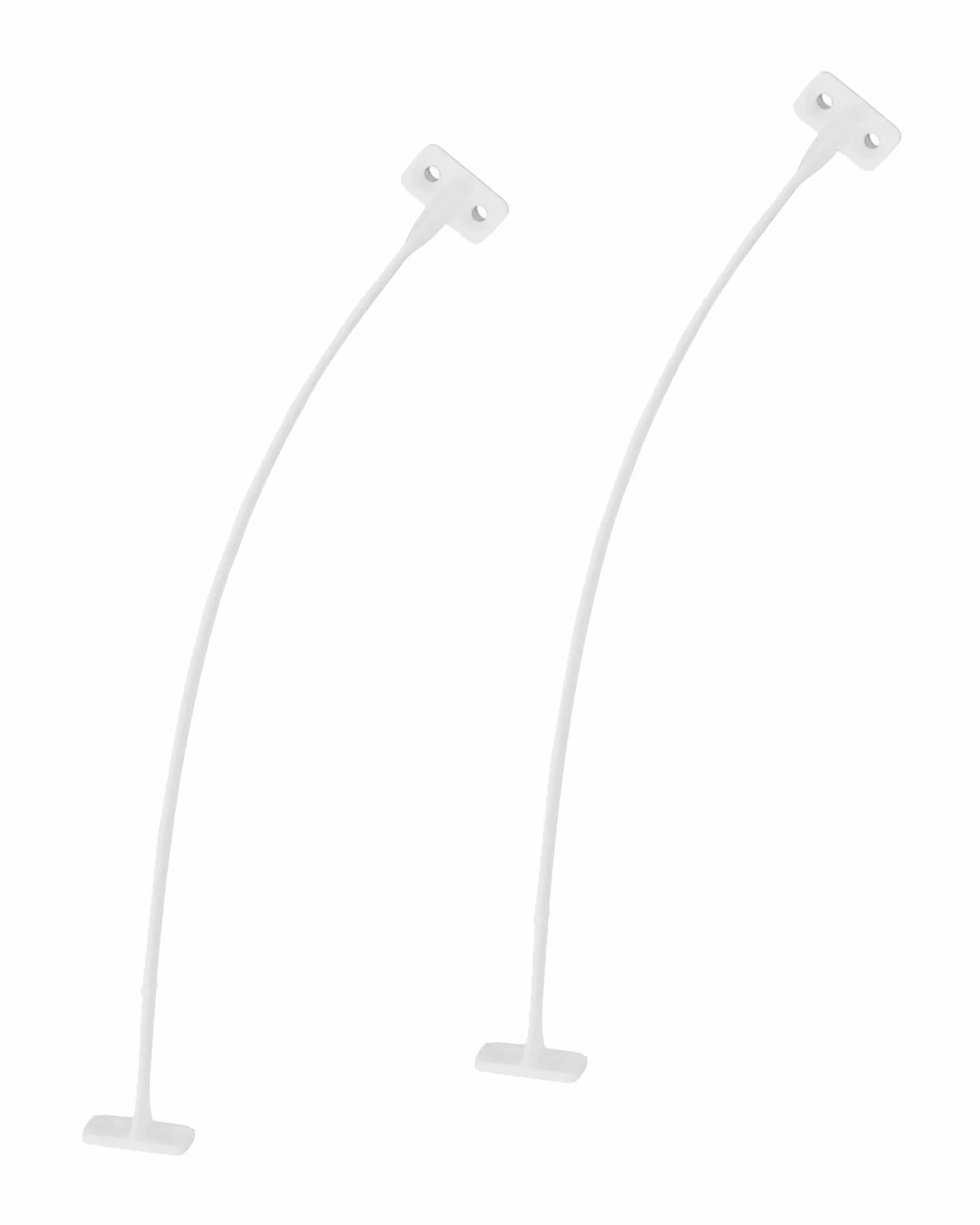 Gedotec Portabandista de plástico blanco | H3951 | 2 bisagras | 200 mm | bisagra moderna para abatir | Cable para puertas de armarios y espacios de bar
