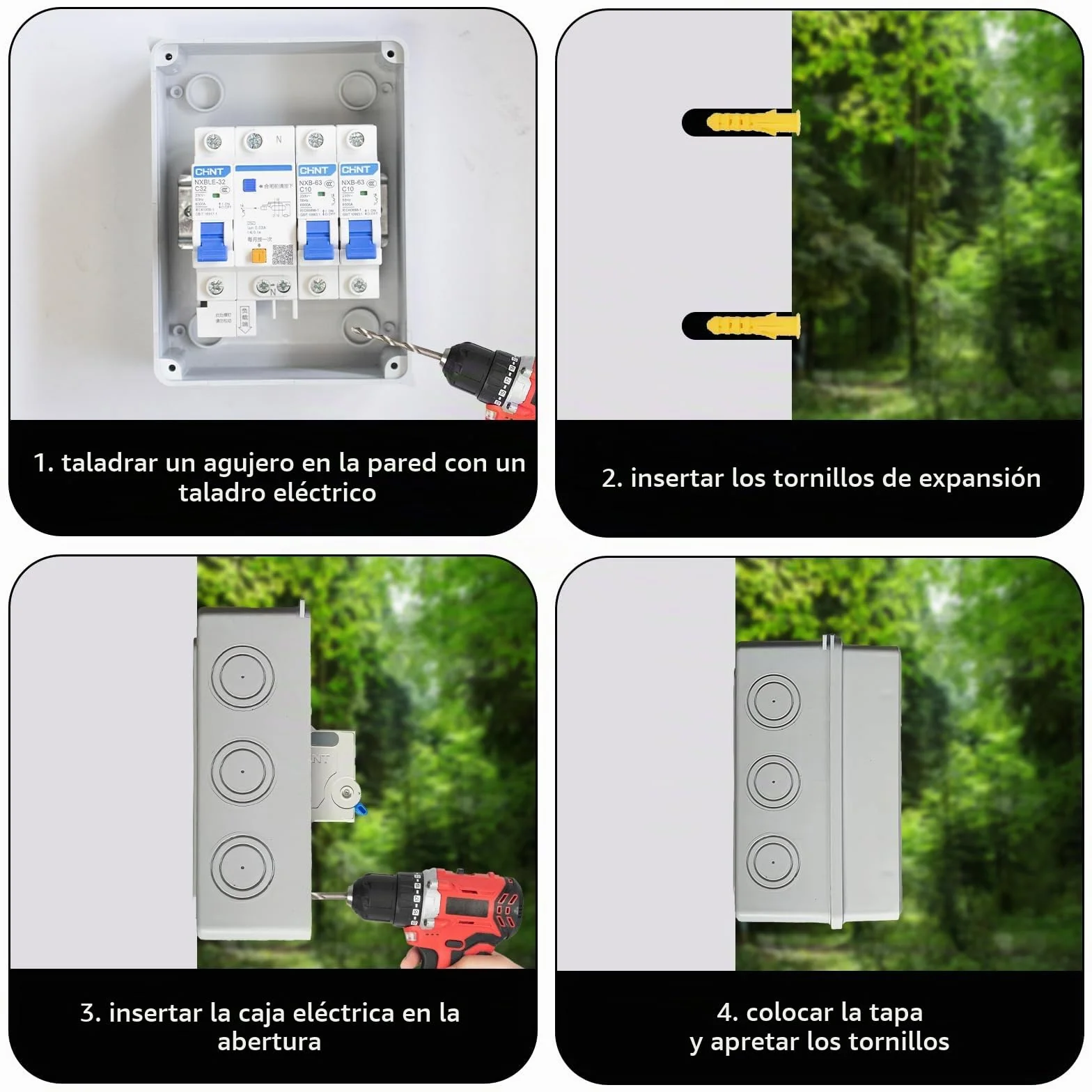 Caja de fusibles empotrada, distribuidor pequeño con interruptor fi, AC 32 A, IP65 resistente al agua, interruptor de separación AC 16 A+160 A para casa y oficina