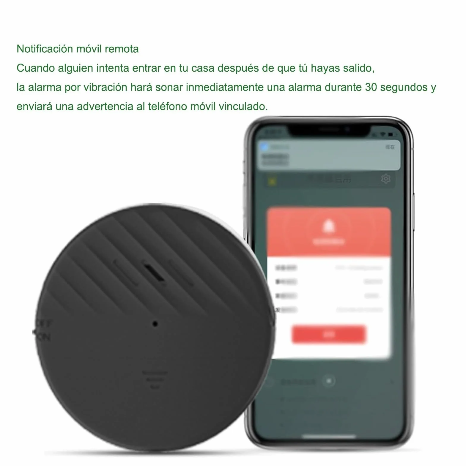 2 PCS Alarma Puerta,sensores de vibración Inteligentes WiFi, Alarma de Sensor de Rotura de Cristal de Ventana, para monitorear el Estado de Todas Las Puertas y Ventanas