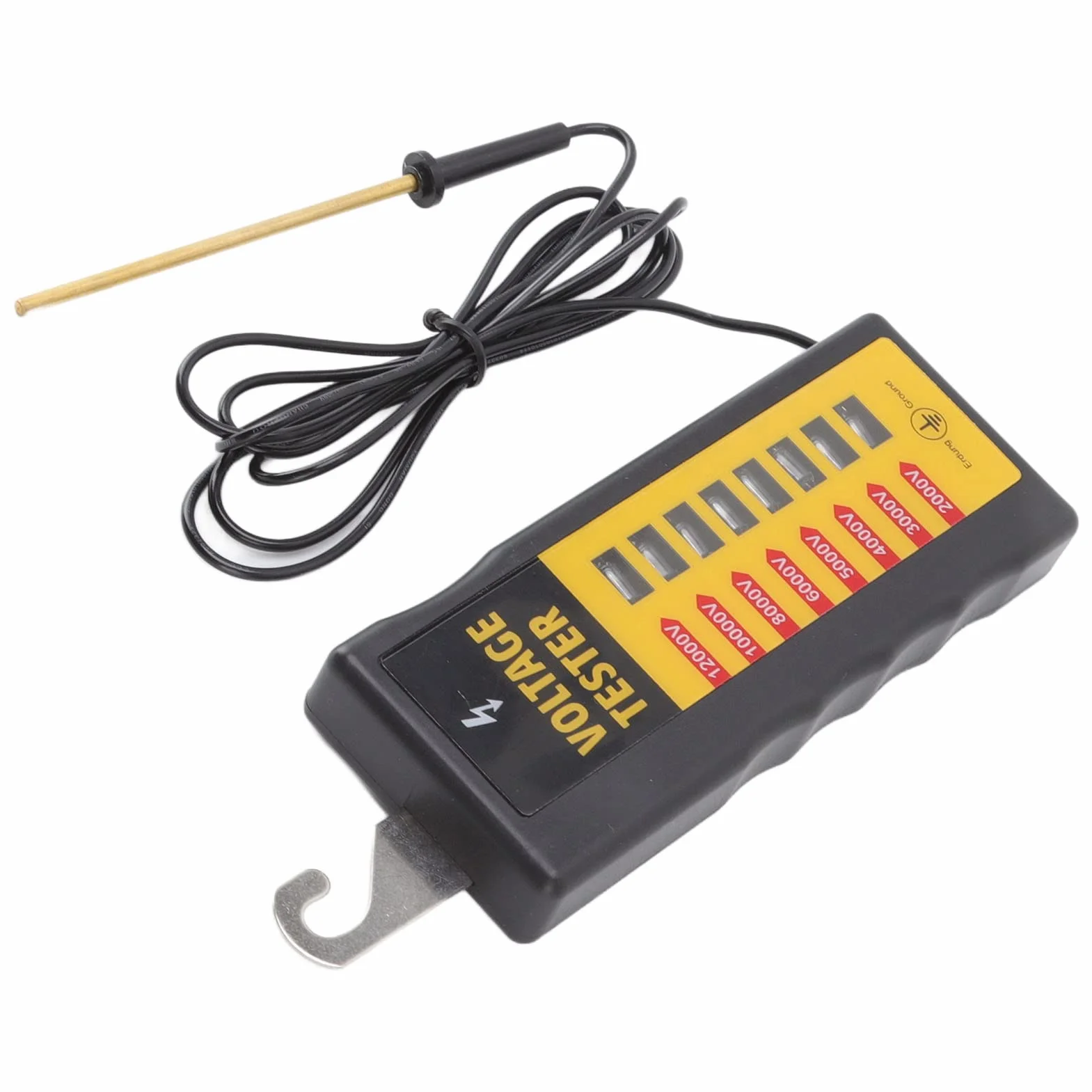 Detector de Fallas de Cerca, Probador de Voltaje de Cerca Eléctrica Portátil Resistente Al Agua con 8 Luces de Neón Máximo 12 KV para Caballos para Granjas