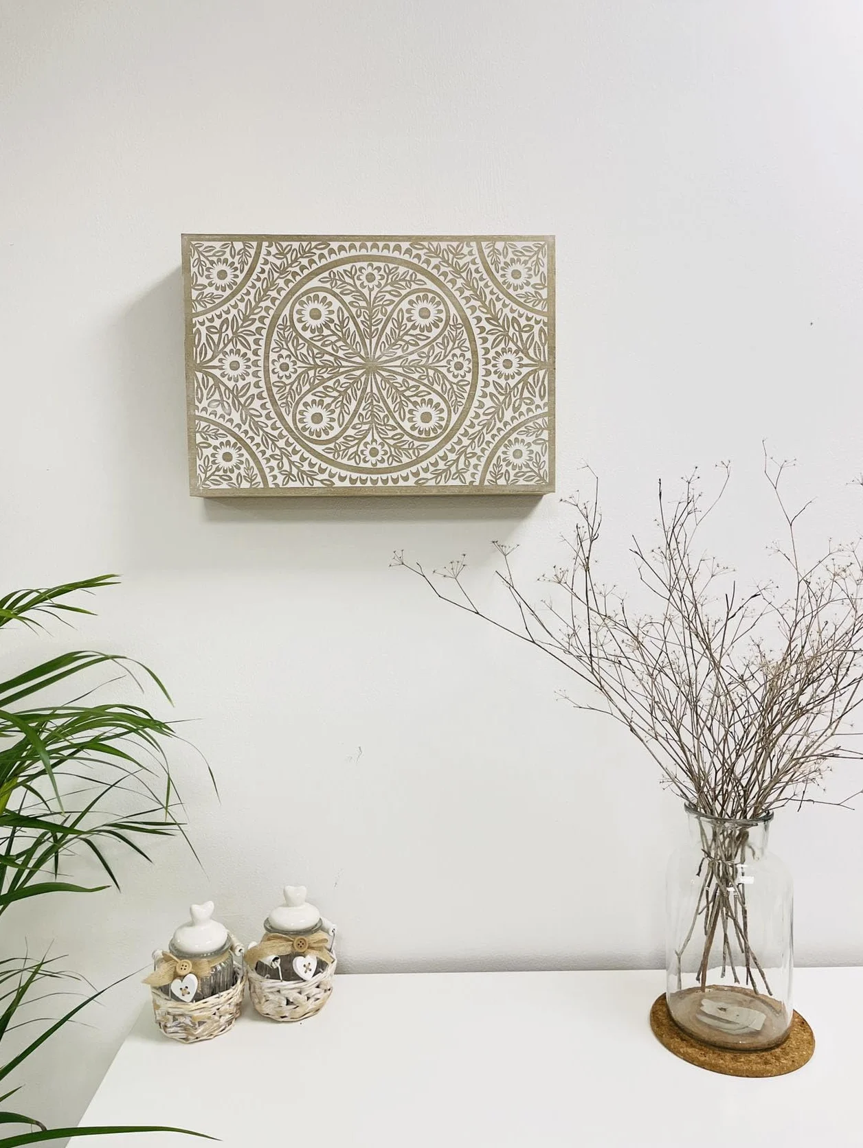 Tapa Contador de Luz Cubre Cuadros Electricos Nórdico de Madera - Mandala
