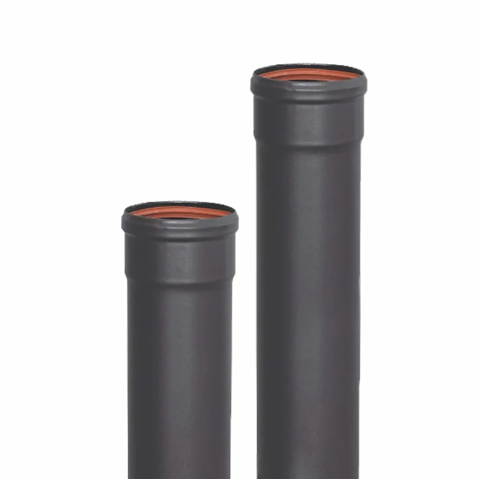 Tubería esmaltada M-H 850°C- Ø80 mm - 1 metro para conducción de humos de estufas y chimeneas de pellet