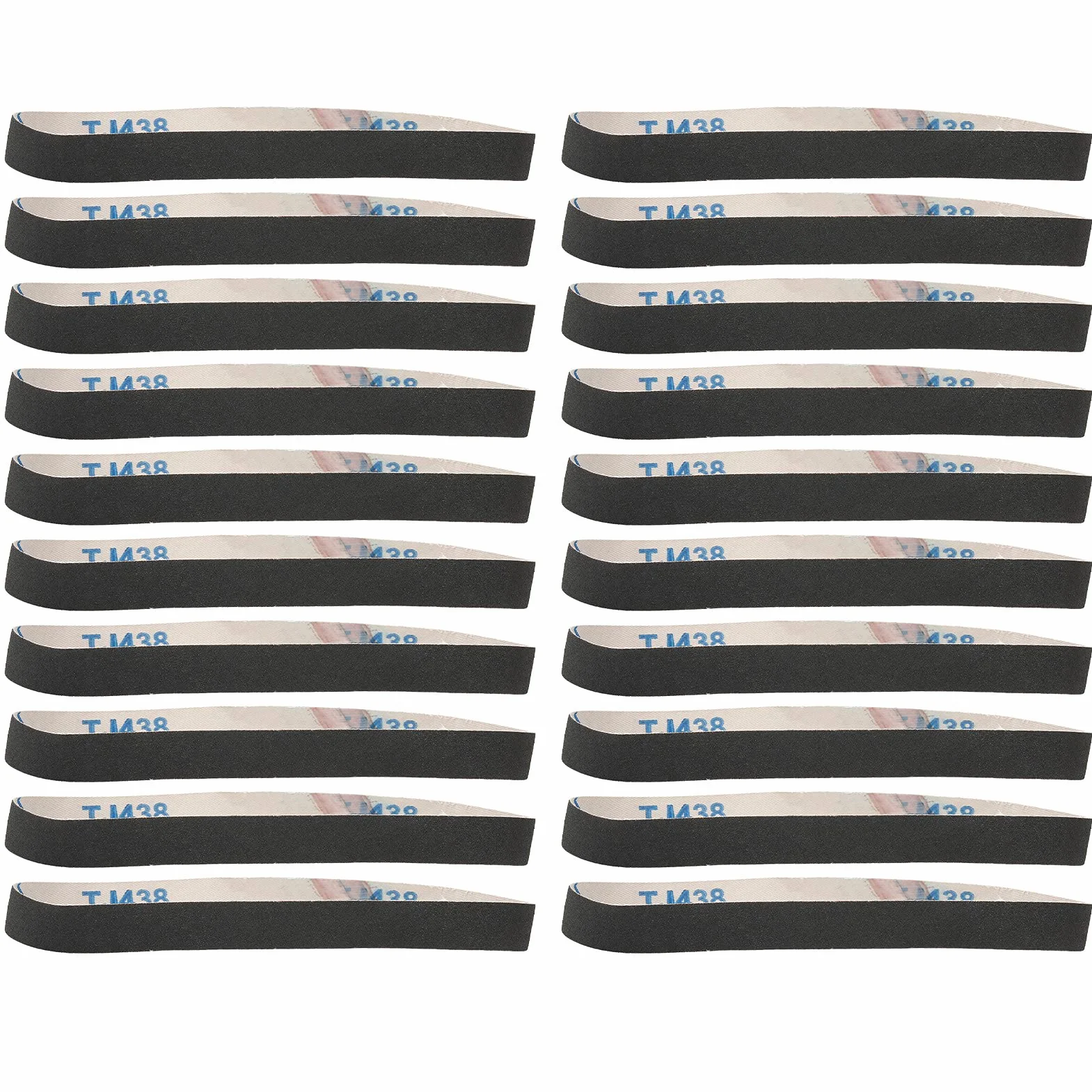 Fdit 20 cintas de lija de 520 x 20 mm, óxido de aluminio, medio, metal, rollos de papel de lija, herramienta de rebabas para lijadora de banda (80#)
