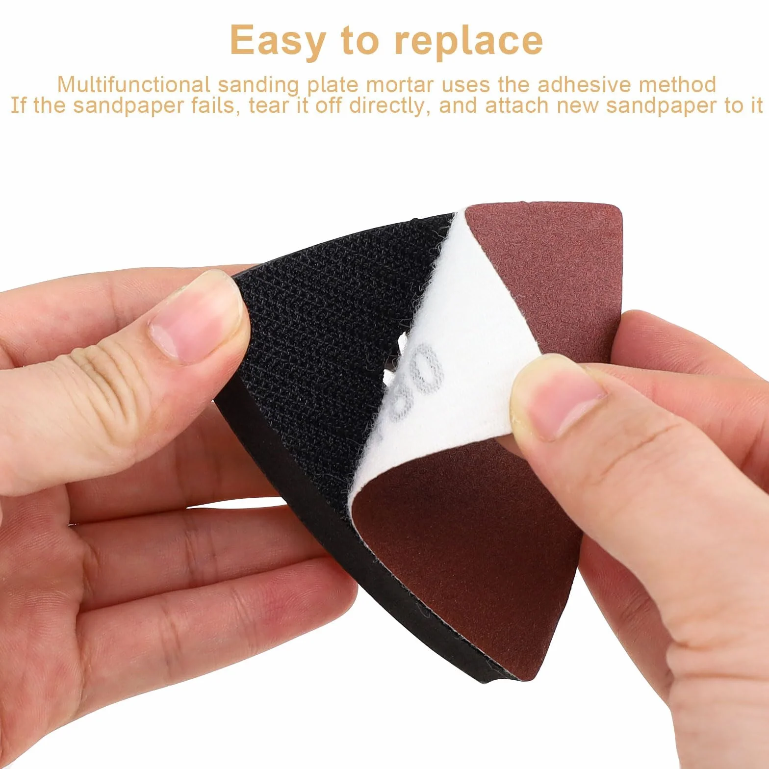 0XBIT Almohadilla de Lijado Triangular, 4 Piezas de Almohadilla de Lijado Delta de 80 MM, con 8 Hojas de Lijas para Lijadora, Adecuadas para Madera, Metal, PláStico Duro, Yeso