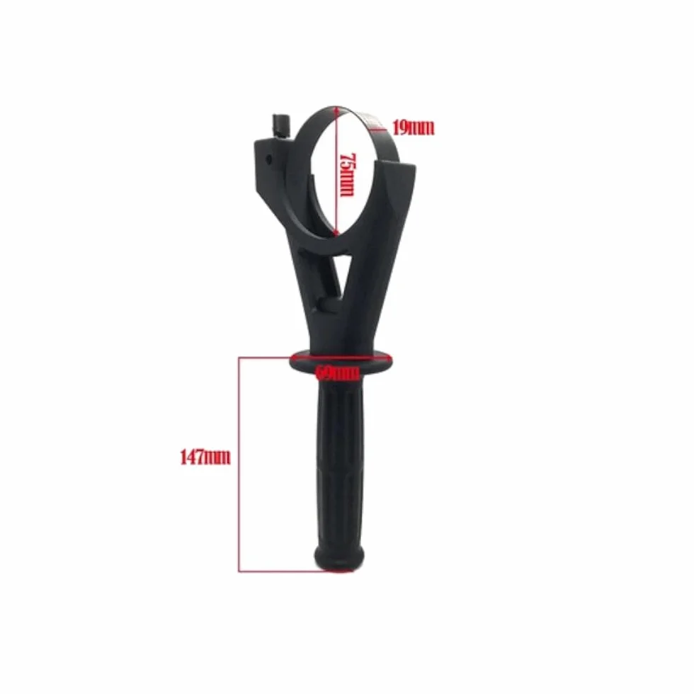 Trade-Shop Mango adicional/empuñadura/mango lateral para martillo perforador, taladro, lijadora/cuello ajustable de 75 mm – 87 mm de diámetro