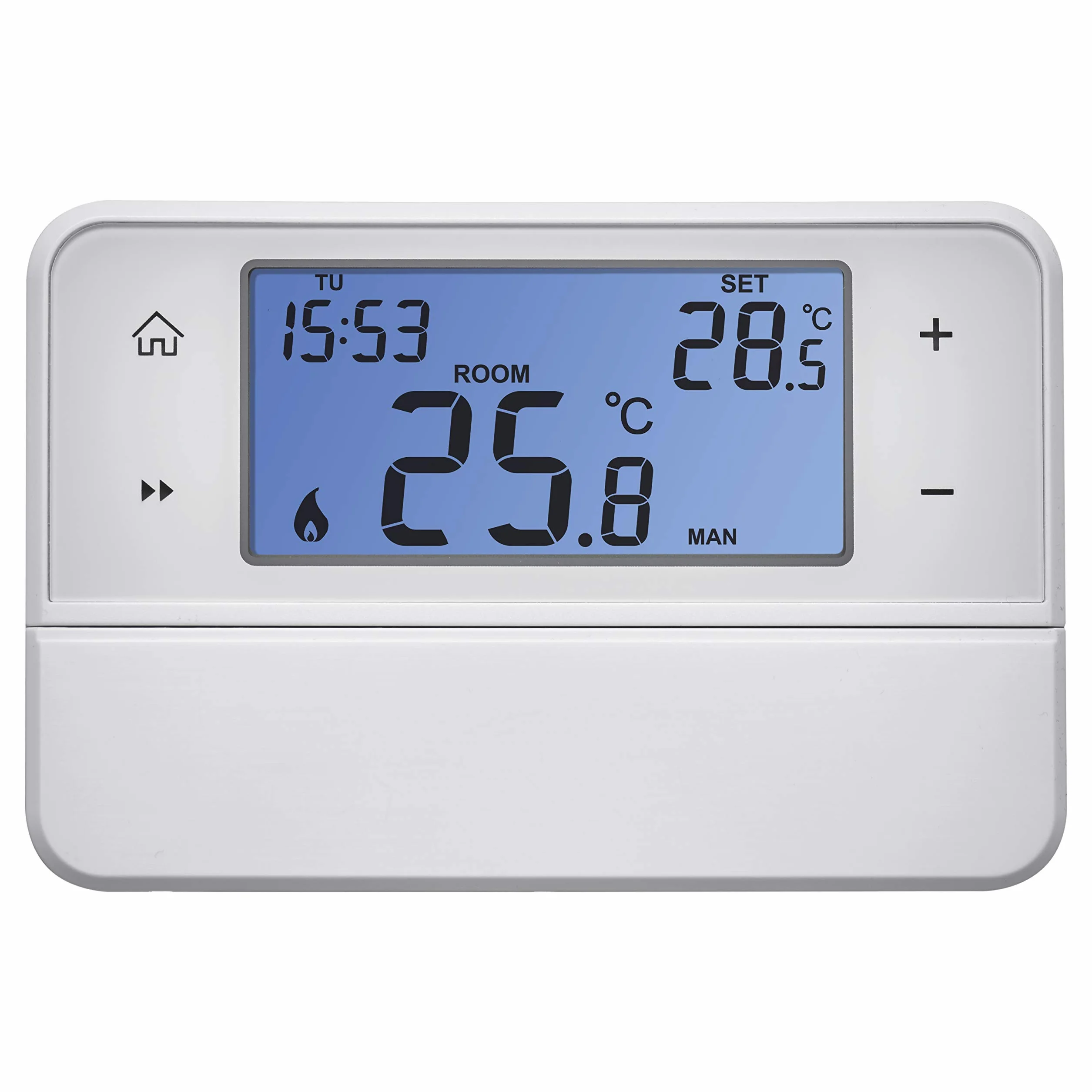 Emos Termostato de ambiente digital compatible con OpenTherm, programable, cableado, de montaje en superficie, blanco, 12,6 x 8,4 x 2,6 cm