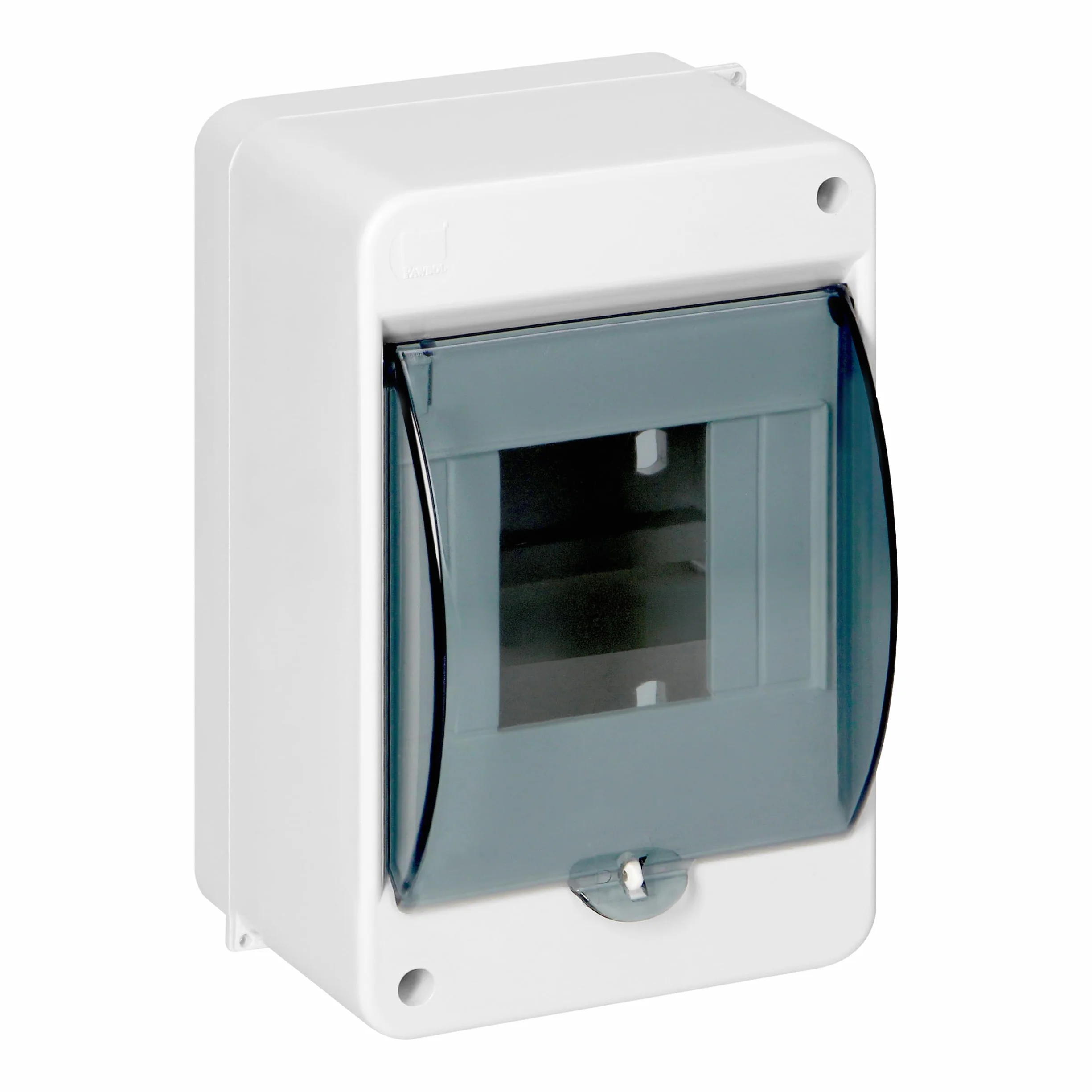 Caja Distribucion Electrica Modular Carcasa Plástica IP40 Caja Estanca Exterior Electrica con Tapa Ahumada - Cuadro Electrico Superficie con N+PE 1 Fila (4 módulos)