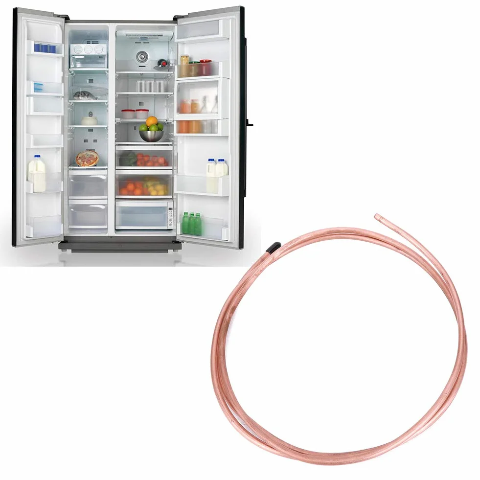 Bobina de Tubo de Cobre Blando 6mm OD 4,8mm ID 0,6mm 2m para Aire Acondicionado Refrigerador