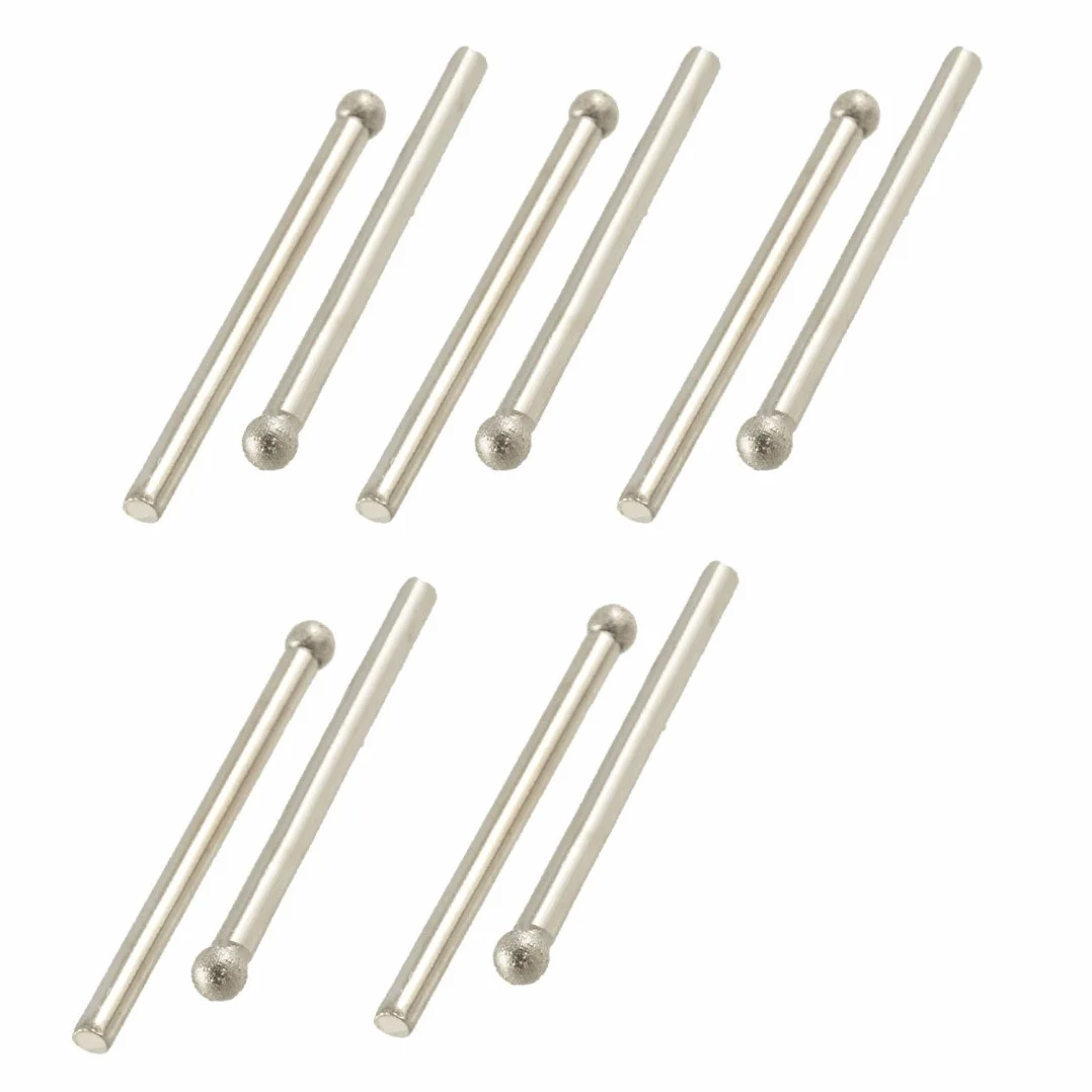 sourcing map Puntas montadas de diamante de cabeza esférica de 4 mm de diámetro que muelen 10 piezas