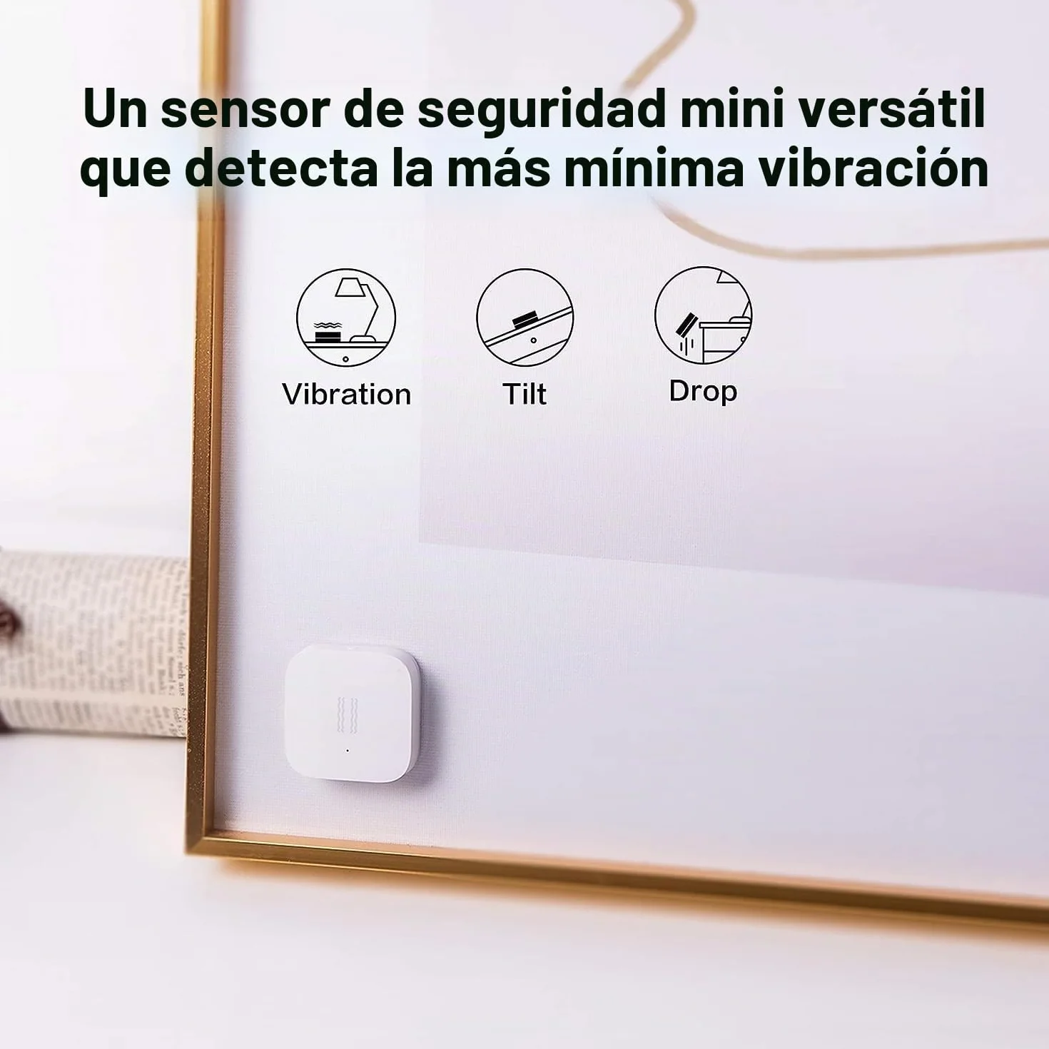 Aqara Sensor de Vibración, Requiere AQARA HUB, Conexión Zigbee, para Sistema de Alarma y Domótica, Mini Detector Inalámbrico de Rotura de Cristales, Compatible con Apple HomeKit e IFTTT