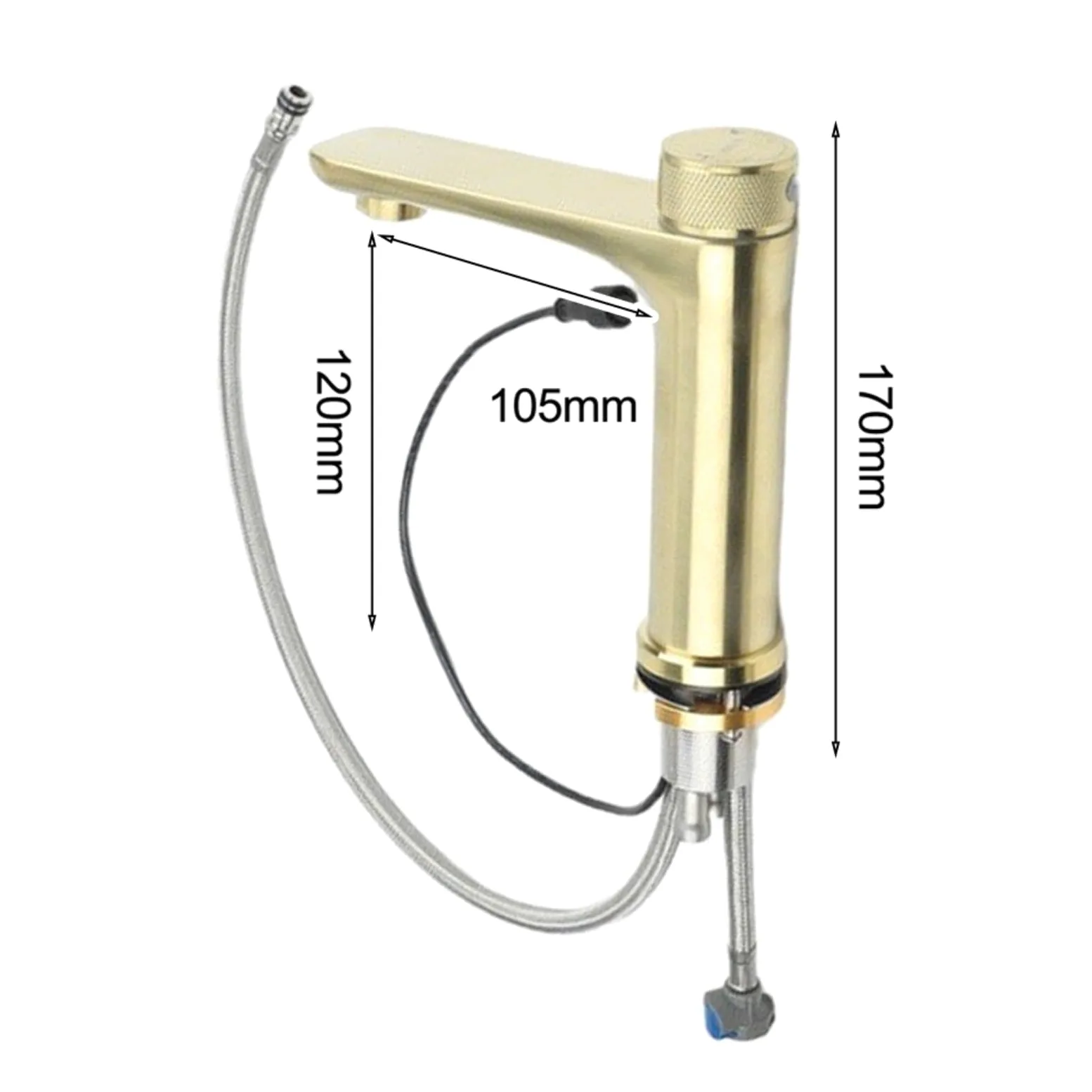 Grifo de sensor infrarrojo, grifo mezclador sin contacto, grifo de lavabo de baño con control de agua fría y caliente, activación automática del sensor, volante ergonómico antideslizante