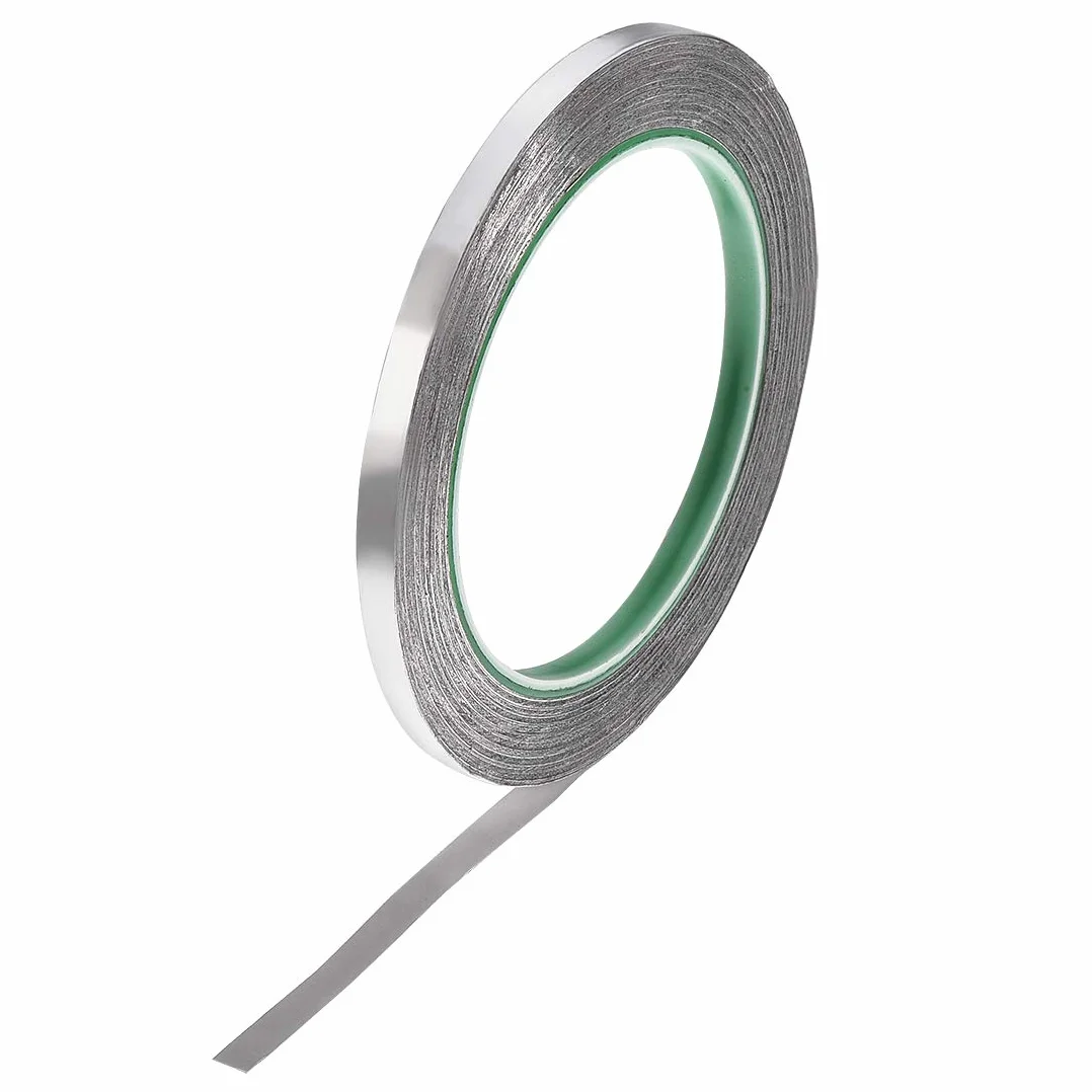 uxcell 6mm Aluminio Lámina Cinta Alta Temperatura Cinta para HVAC, Sellado, Parcheo Caliente Aire frío Conductos Adhesivo Cinta 20m /65 Pies