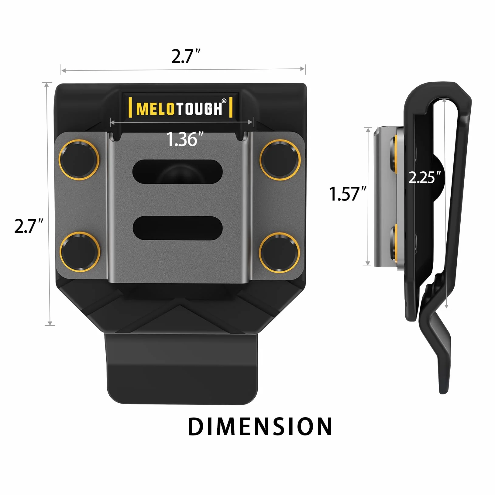 MELOTOUGH Soporte de taladro para cinturón de herramientas, funda de taladro, soporte de cinta métrica, se adapta a cinturones de hasta 2.7 pulgadas (negro)