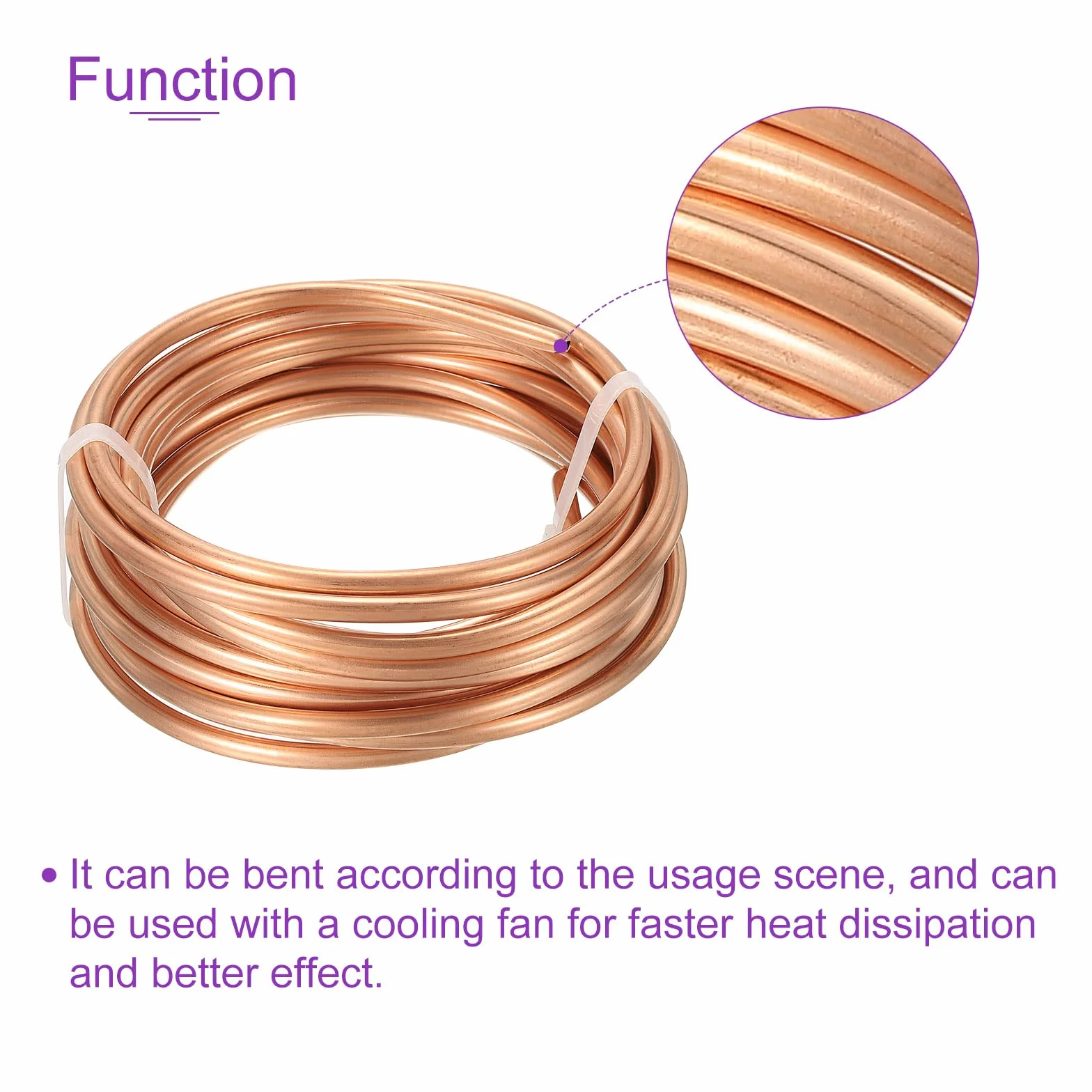 Tubo Cobre Flexible 4mm x 5mm Largo 5.0 M para Aire Acondicionado Compresión