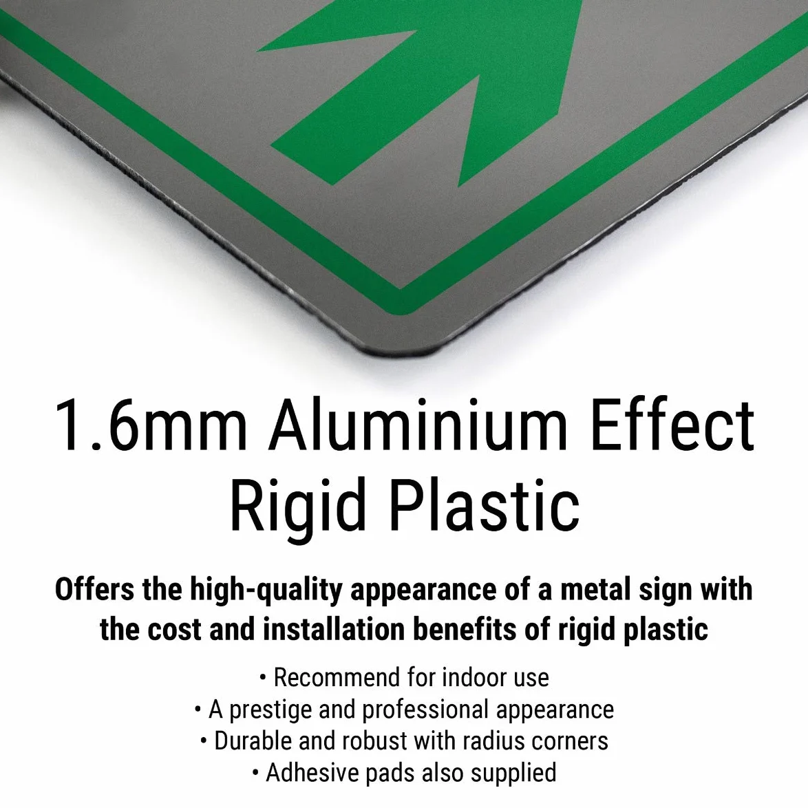 V Safety 6E031BC-R1ABRSH 300 mm x 400 mm – 1,6 mm de plástico rígido de Aluminio, Negro