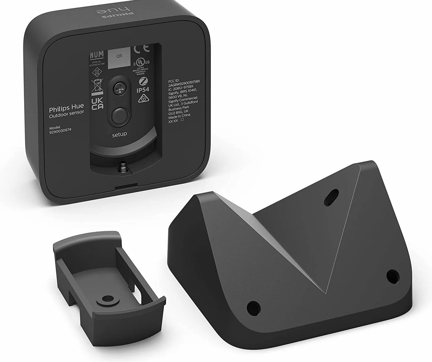 Philips Hue Sensor de Movimiento Exterior, Accesorio Inteligente Compatible con Alexa y Google Home, Negro