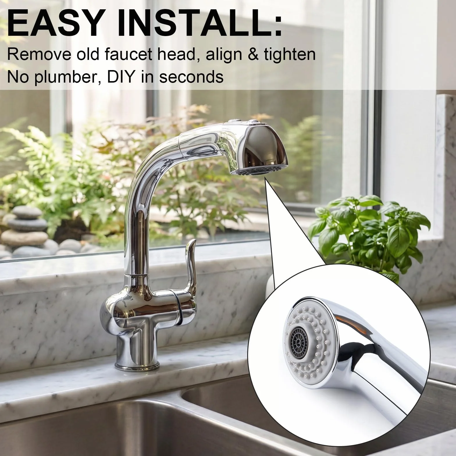 Grohe Varita de pulverización extraíble cromado compatible con Part 46312IE0 46298IE0