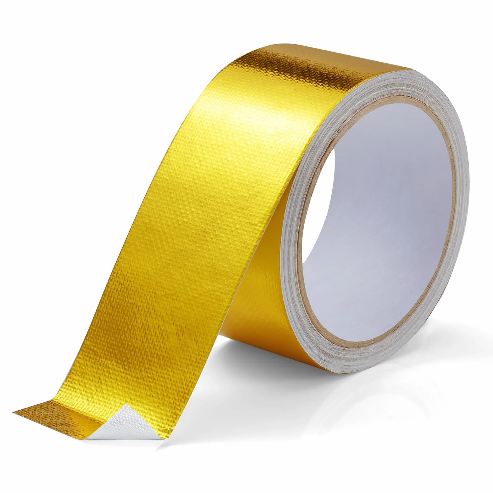Lámina de aluminio para protección térmica, cinta de sellado metálica dorada, de fibra de vidrio, para manguera y coche, 5 cm x 10 m