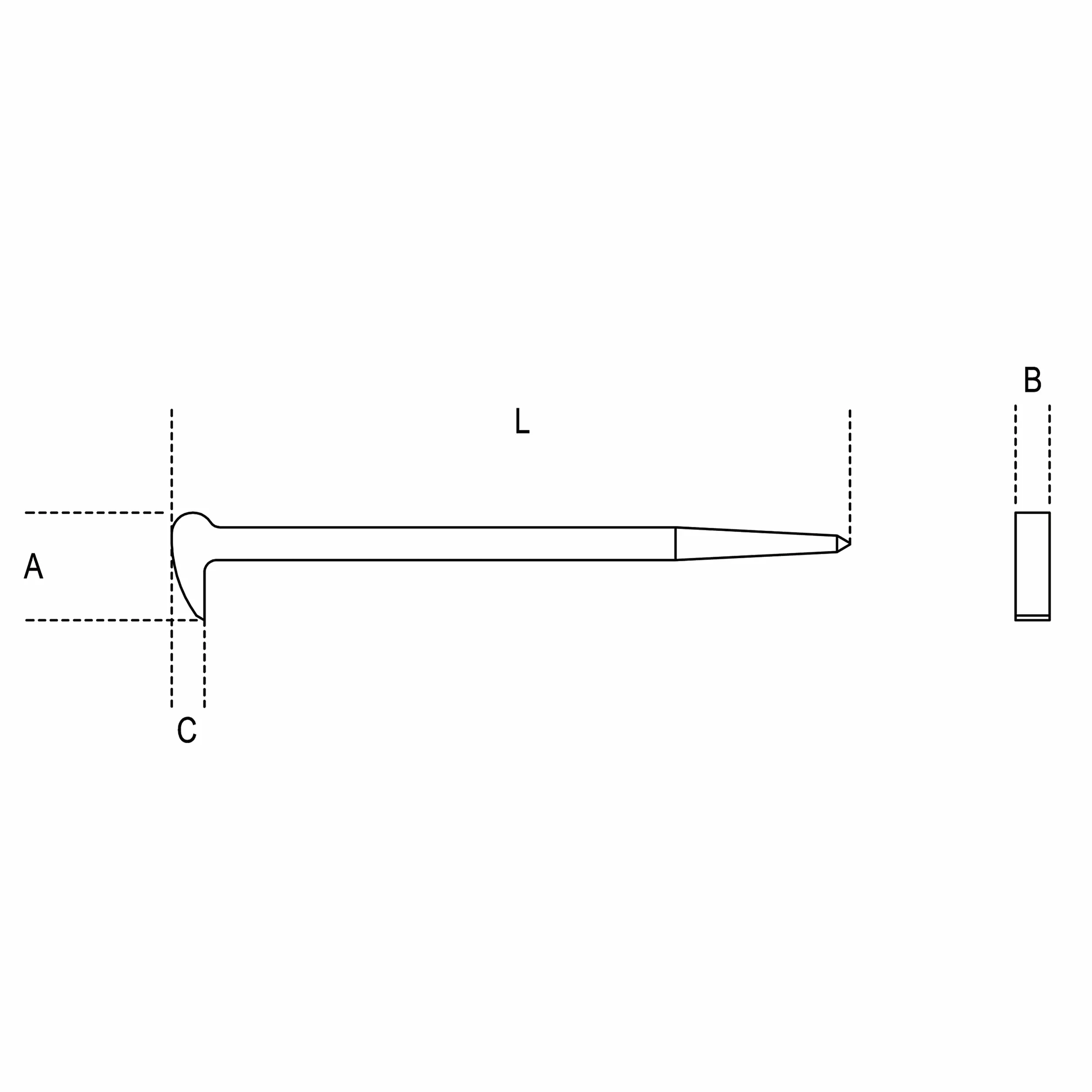 Beta 964 - Palanca con extremidades en punta y de boca curvada