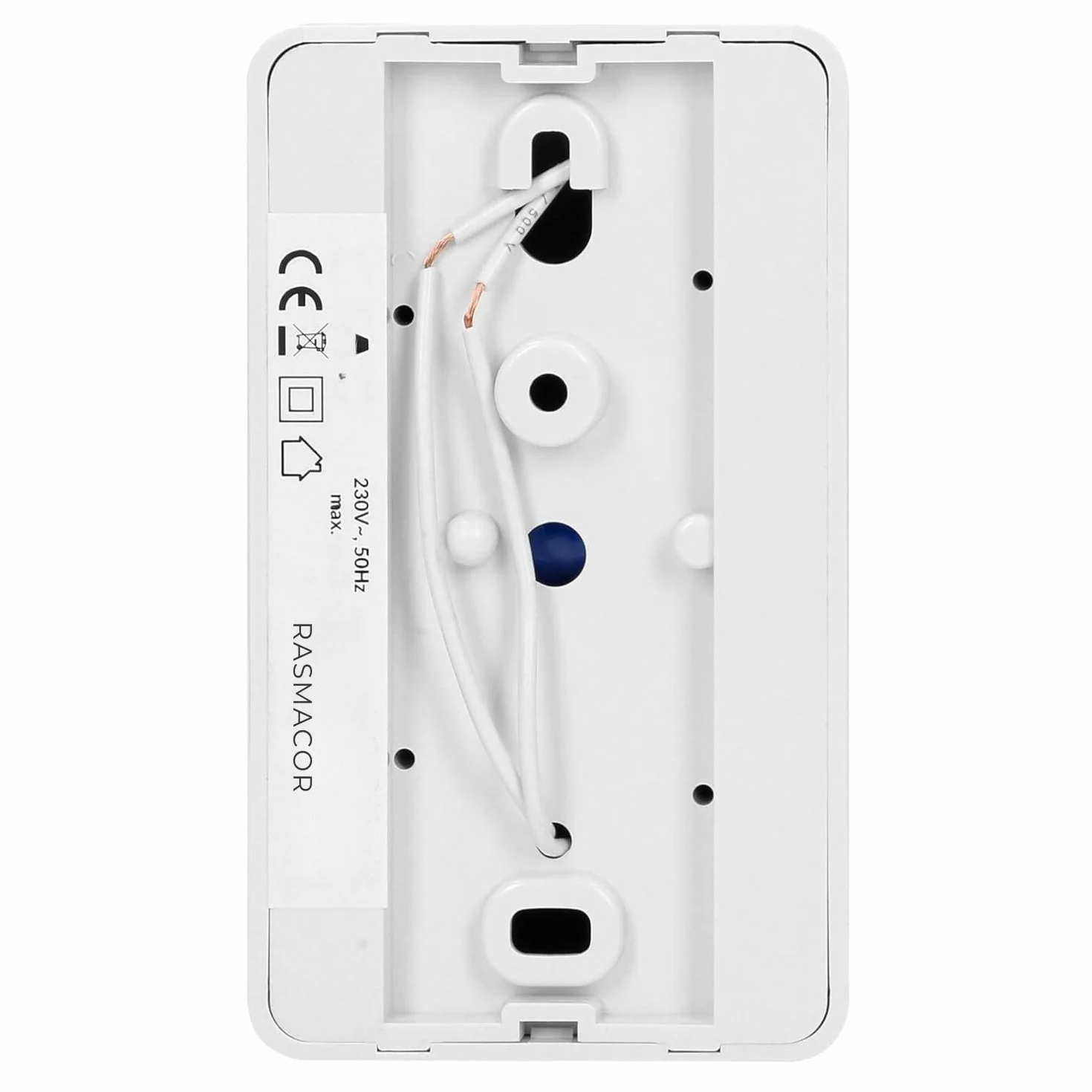 RASMACOR | Timbre Musical DING-DONG | Estilo Moderno - Tamaño reducido 120x70x38 mm | Color Blanco | Gran poder de sonido 80Db 230v | Montaje en superficie | IP20