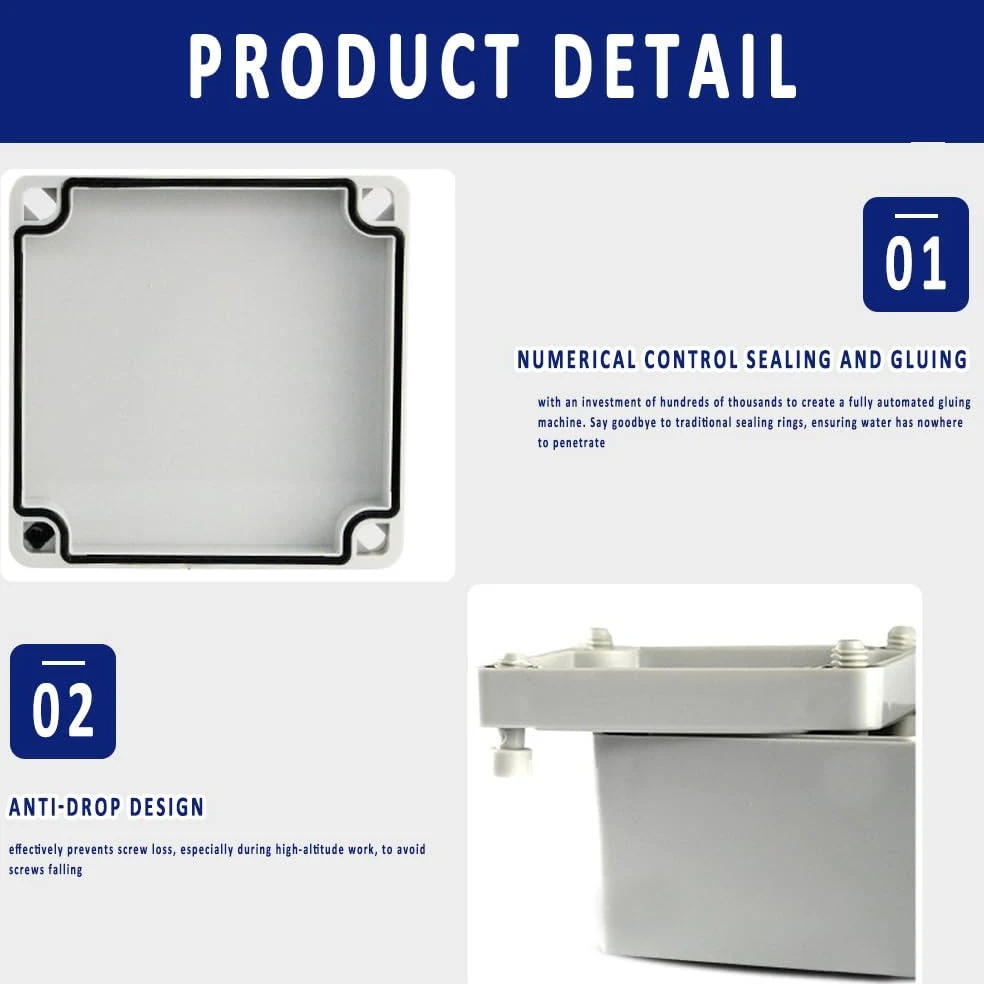 SUPERTOOL Caja para proyectos, cubierta de plástico ABS IP67, caja de conexiones electrónica, impermeable, caja de instrumentos DIY (1 unidad, 250 x 150 x 100 mm)