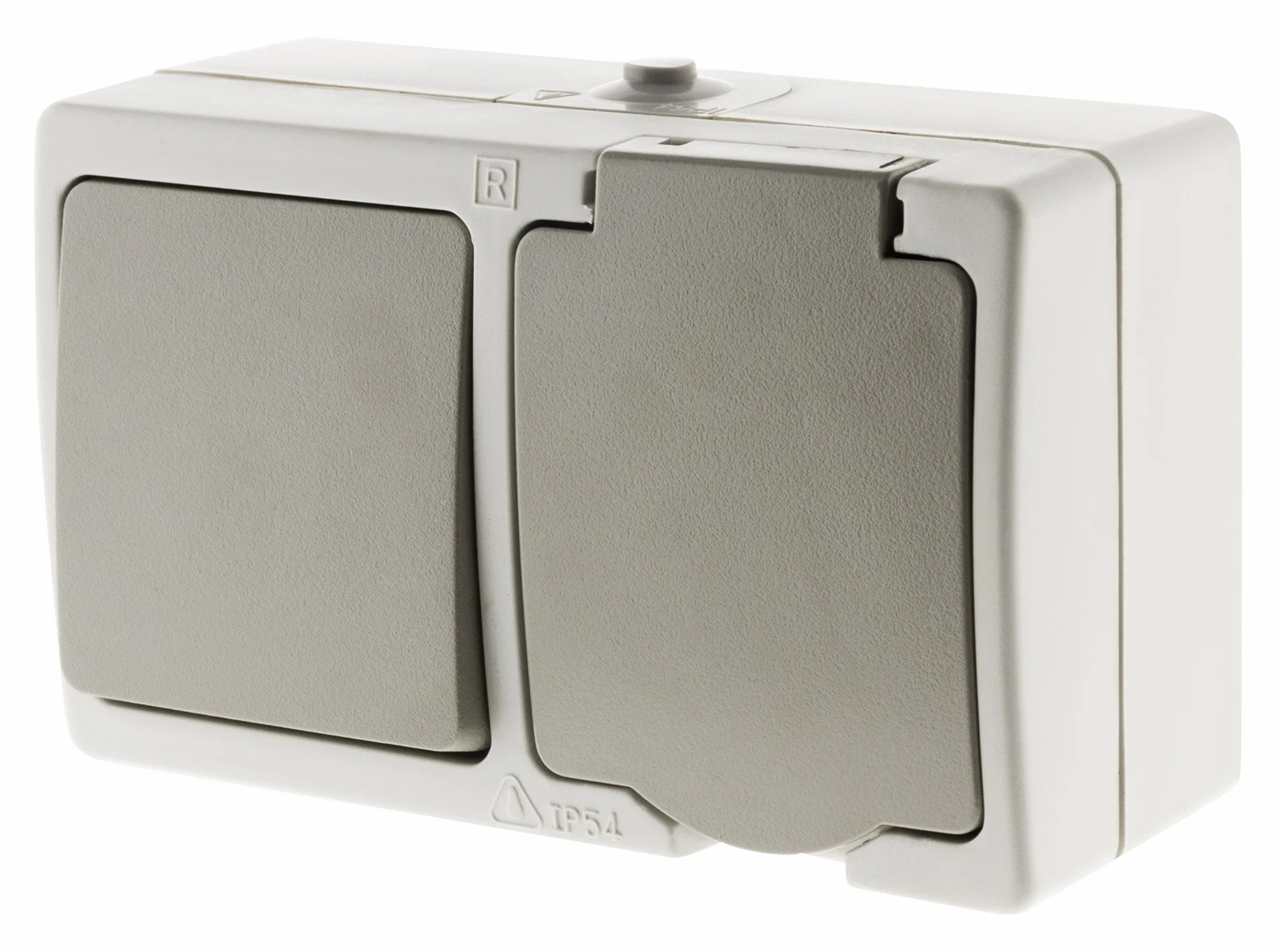 Zenitech Morizontal Mixto Toma V y V+ 2P+T 16A Gris Claro IP54 Akya